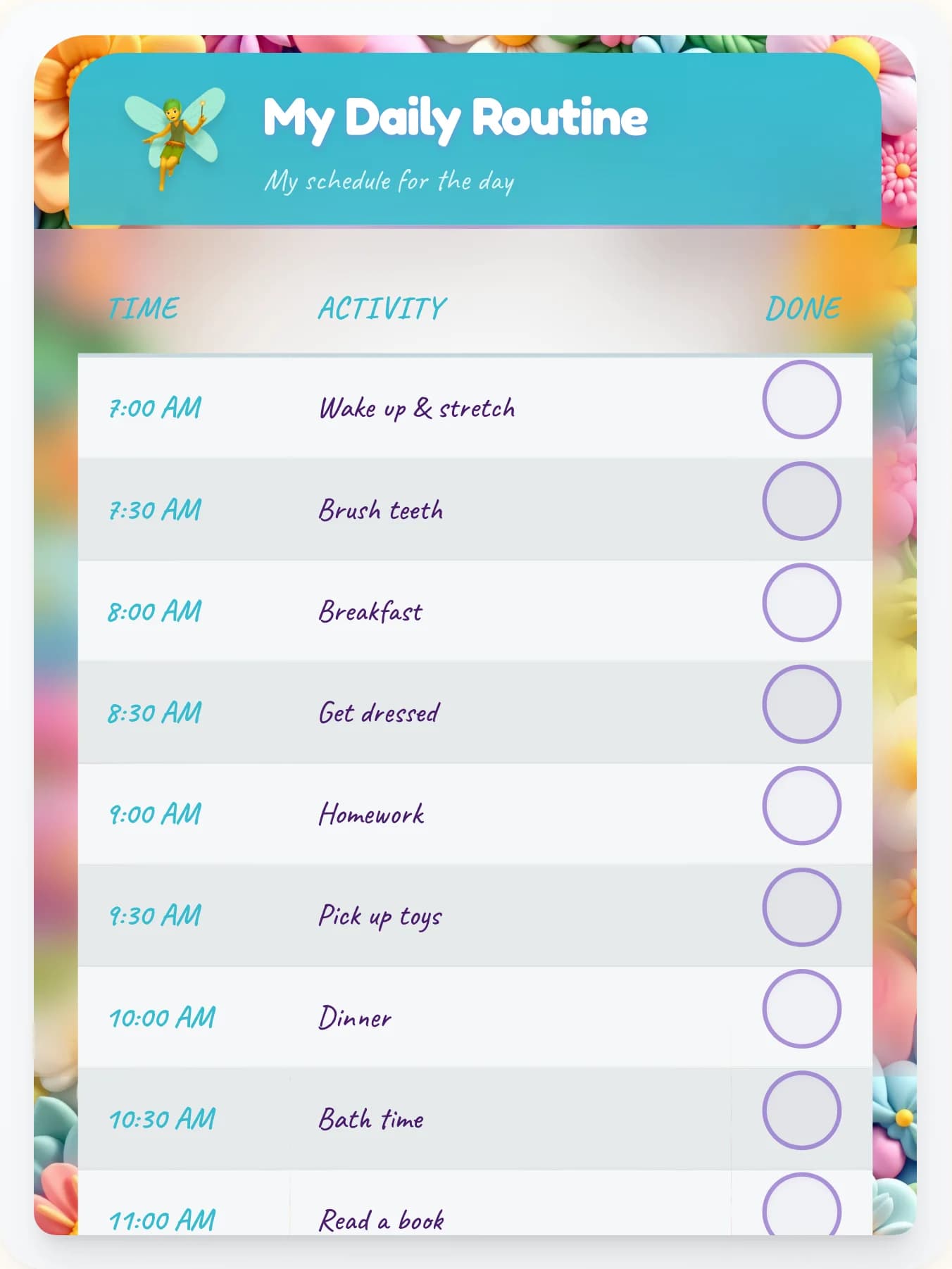 Hazy Fairy Daily Routine
