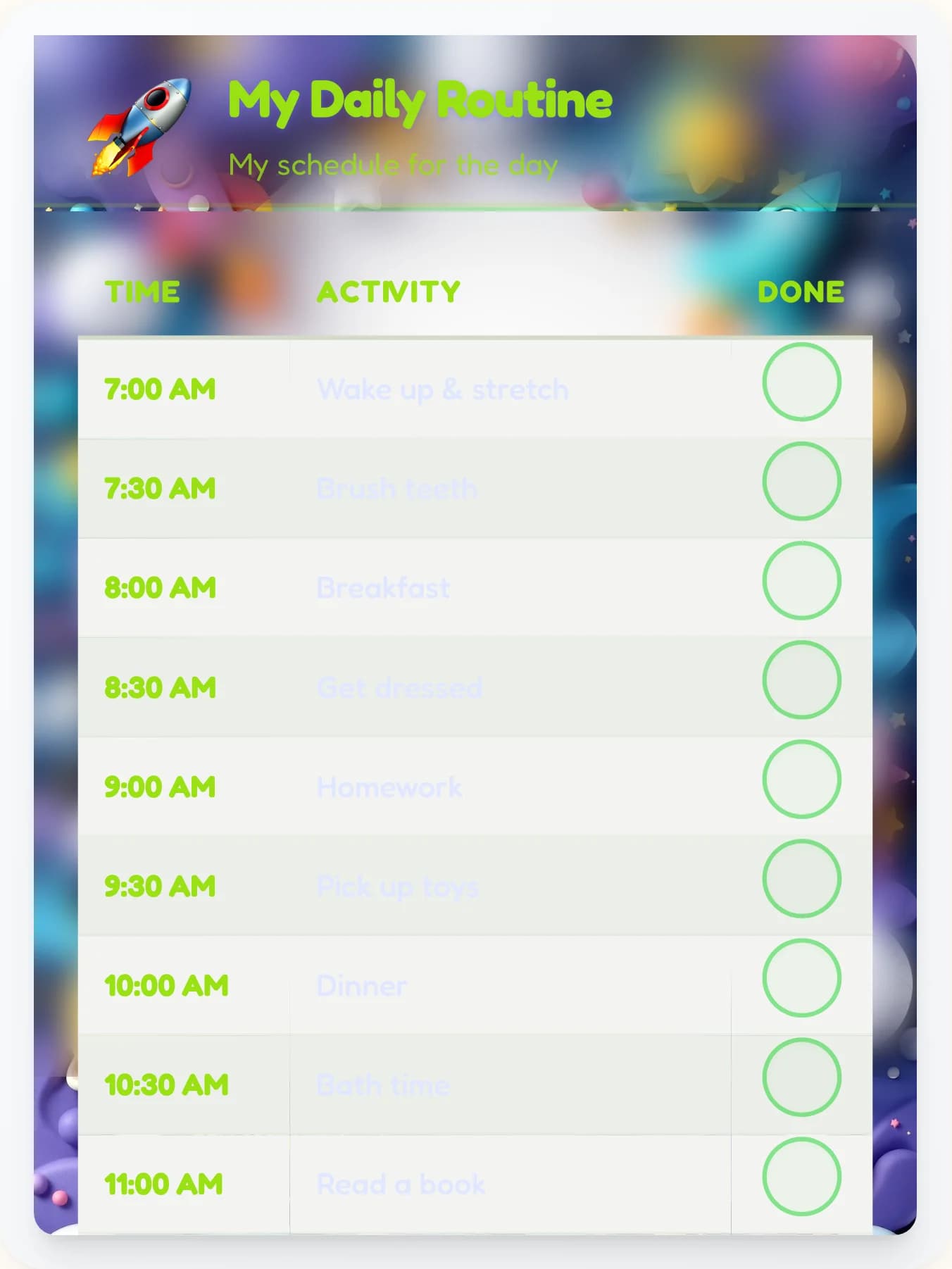 Playful Space Time Planner