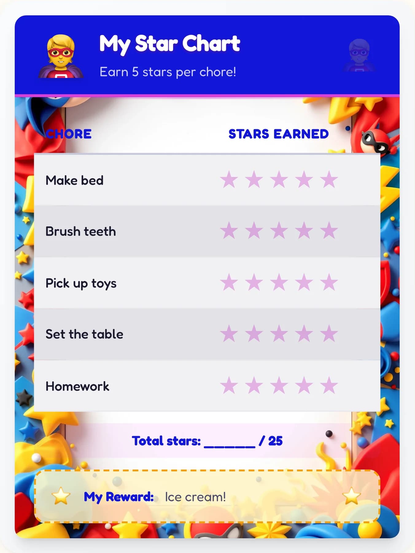 Natural Superhero Star Board