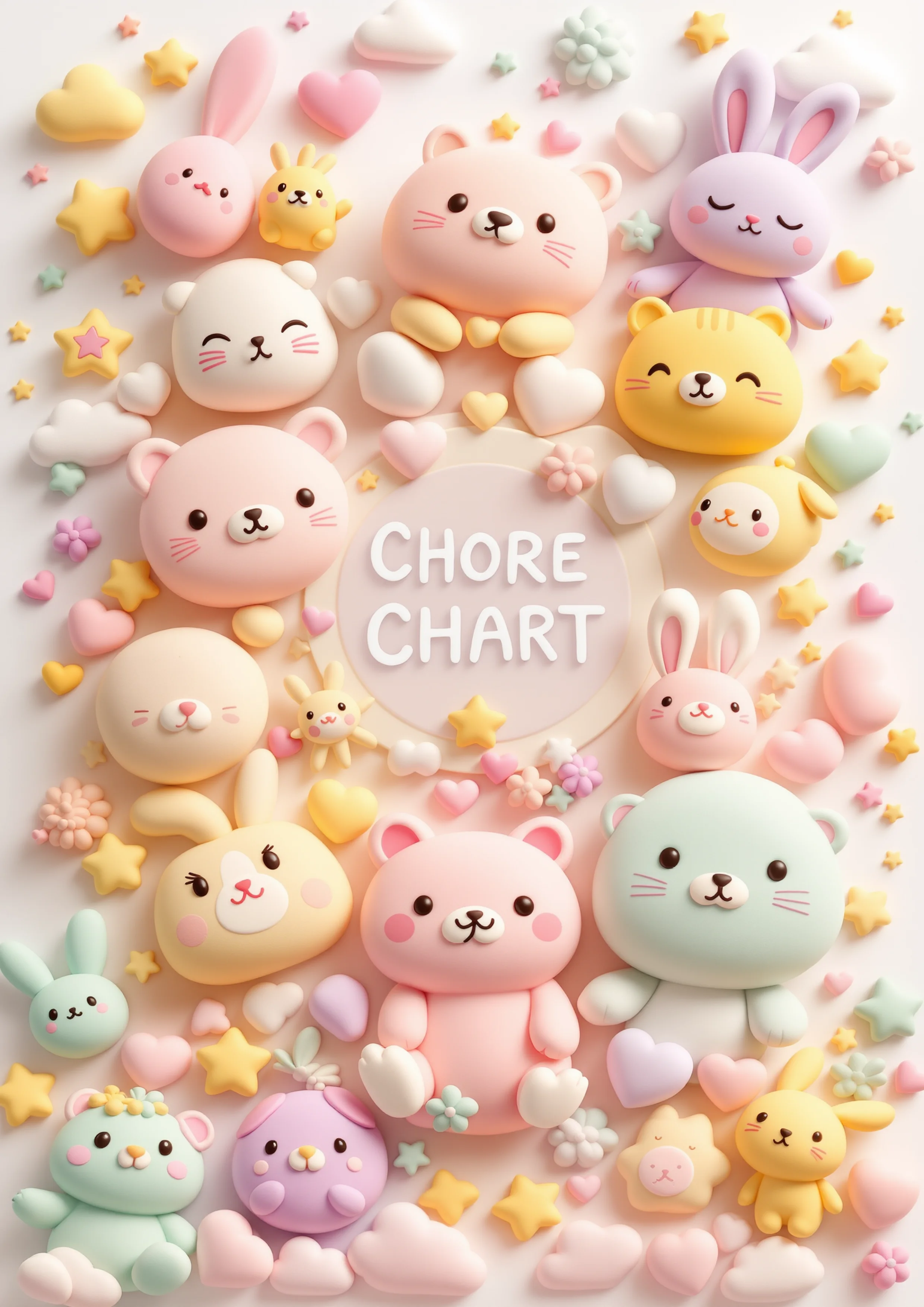 Rainbow Kitty Dollhouse Chore Chart — Free Printable for Kids - printable dollhouse-kitty chore chart