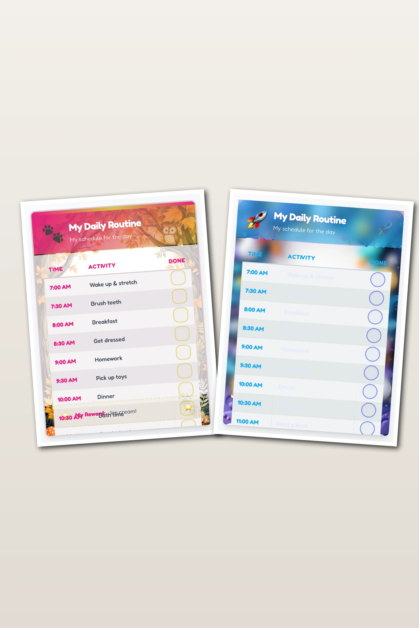 儿童早晨日常图表：结束上学前的混乱