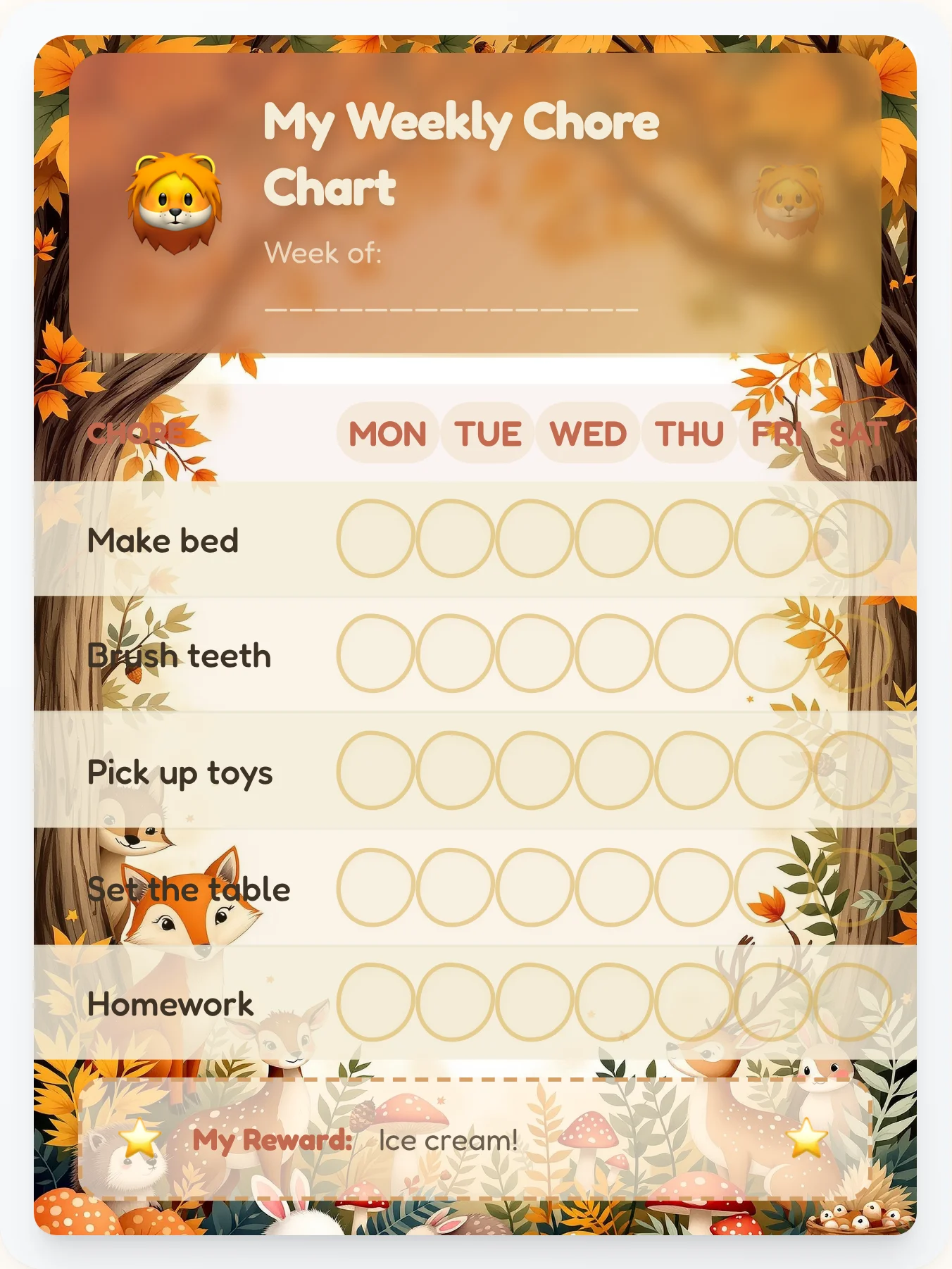 Retro Animals Chore Chart for Kids | Free Printable Mid-Century Style - printable animals chore chart