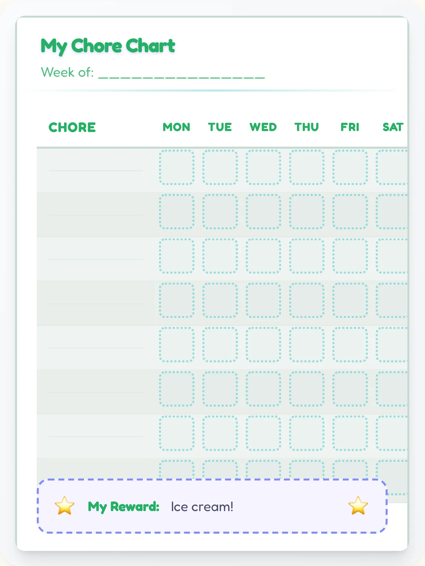 Cheerful Anime Free Form - printable anime chore chart