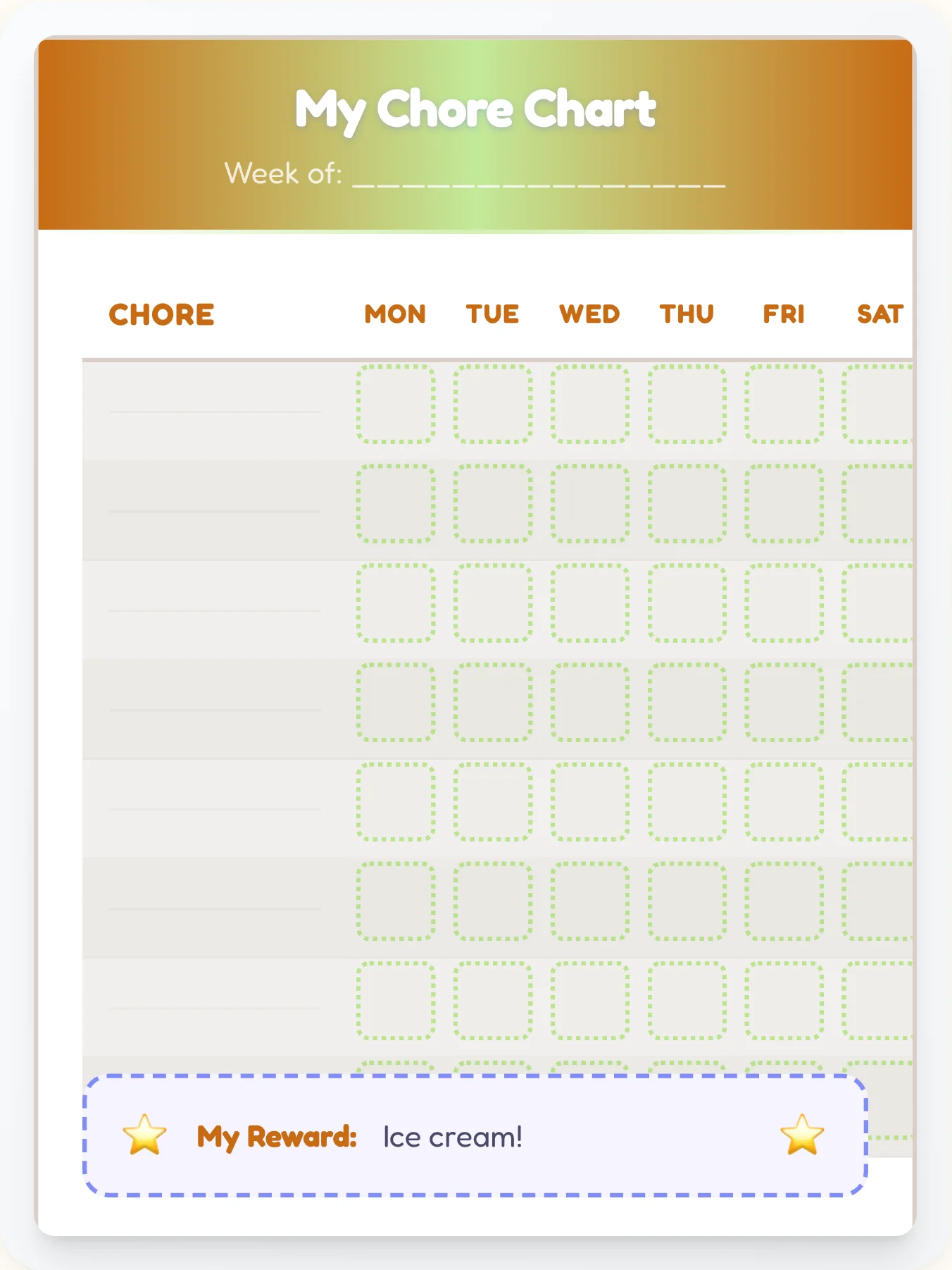 Fresh Anime Custom Chart - printable anime chore chart