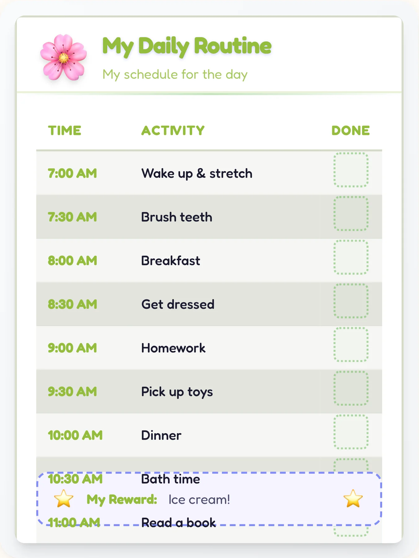 Noble Anime Routine Board — Free Printable Routine Schedule Template - printable anime chore chart