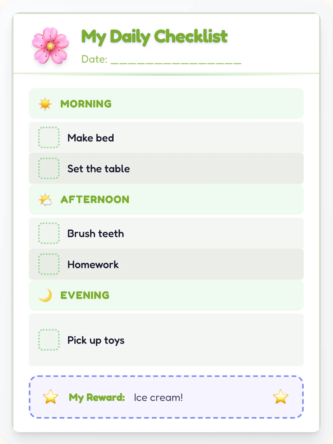 Playful Anime Daily Planner - printable anime chore chart