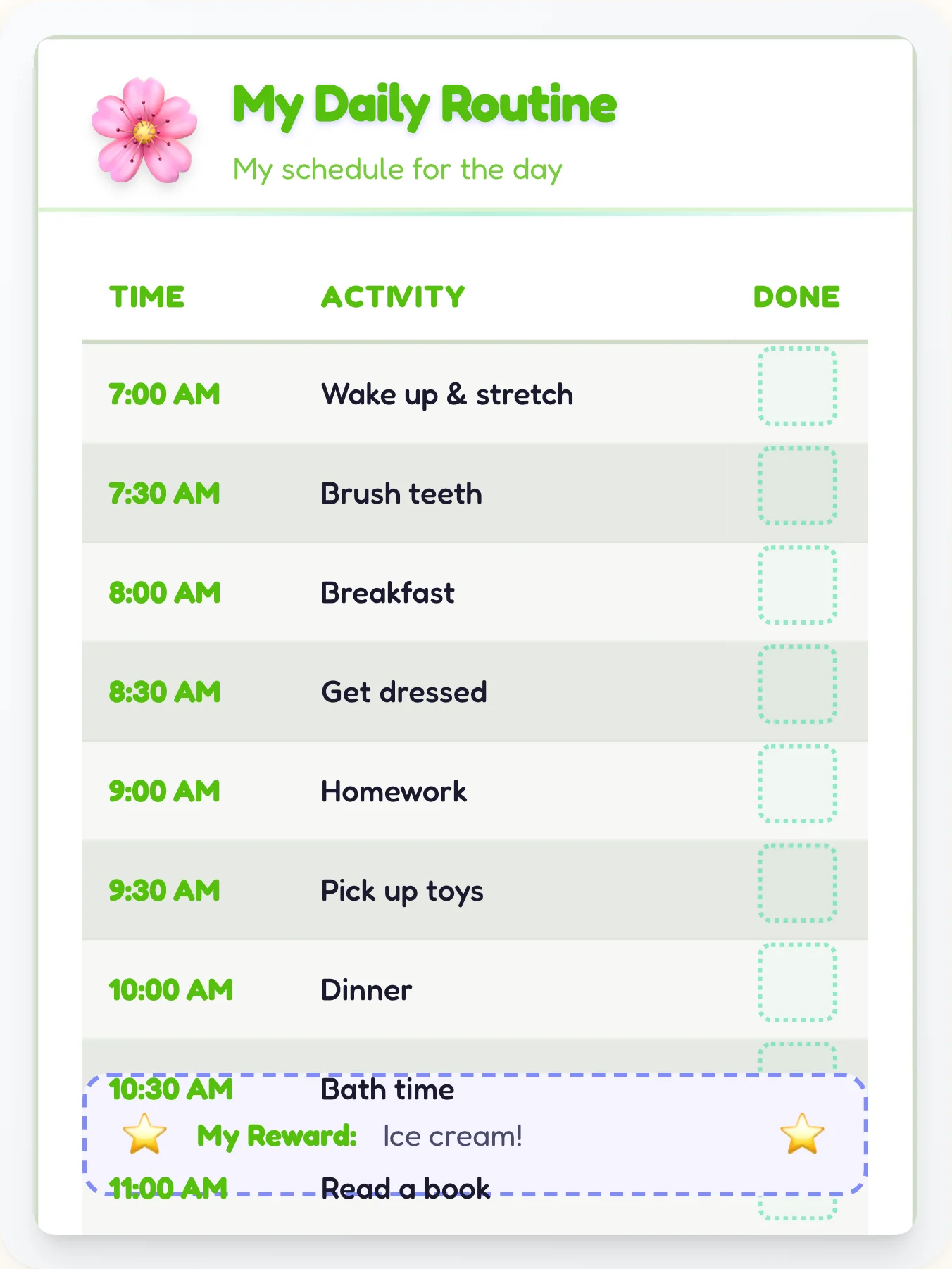 Radiant Anime Routine Board - printable anime chore chart