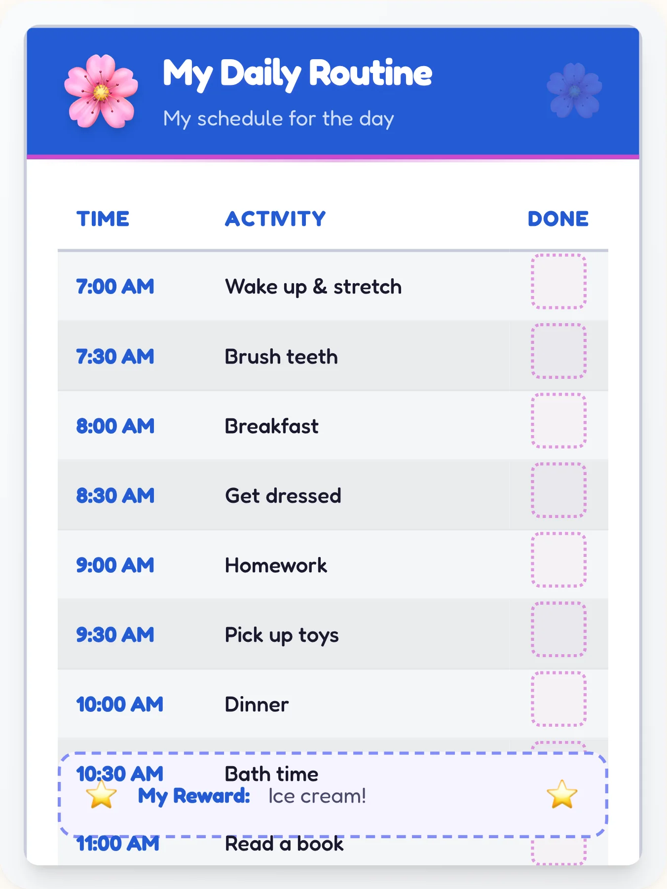 Luminous Anime Flow Chart - printable anime chore chart