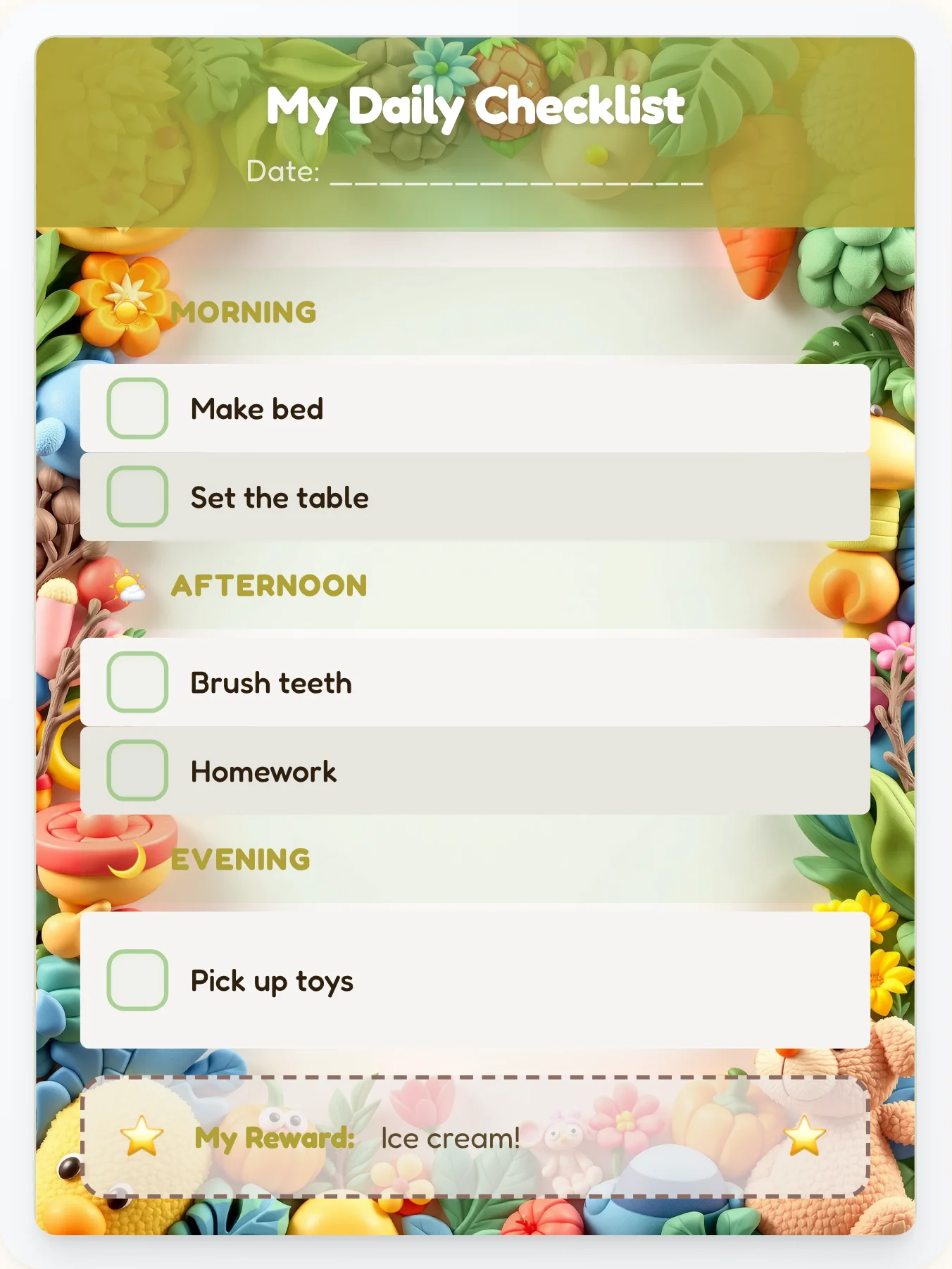 Jolly Camping Checklist - printable camping chore chart
