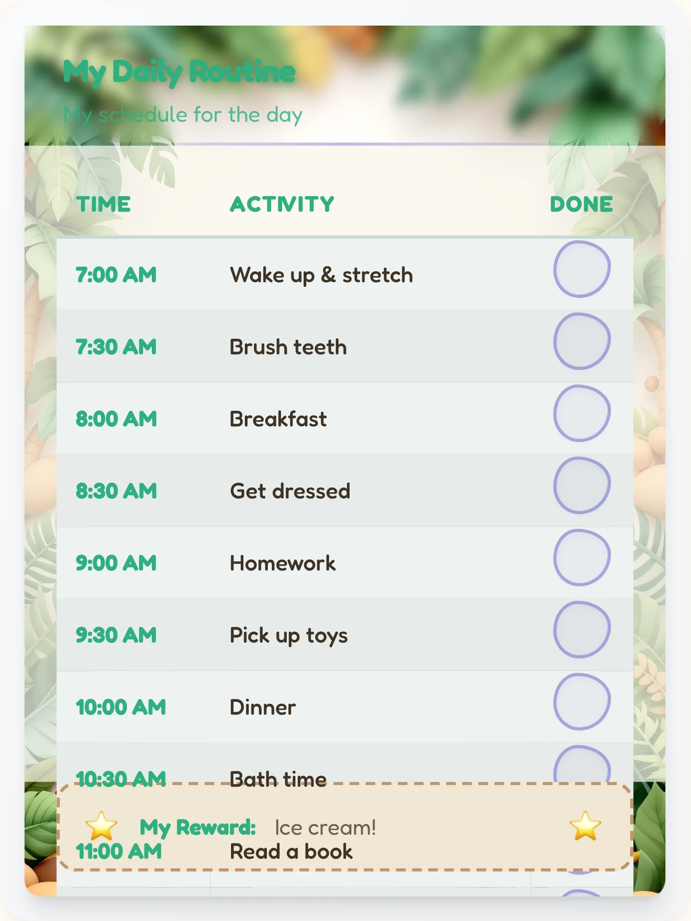 Dainty Dinosaur Schedule Chart - printable dinosaur chore chart