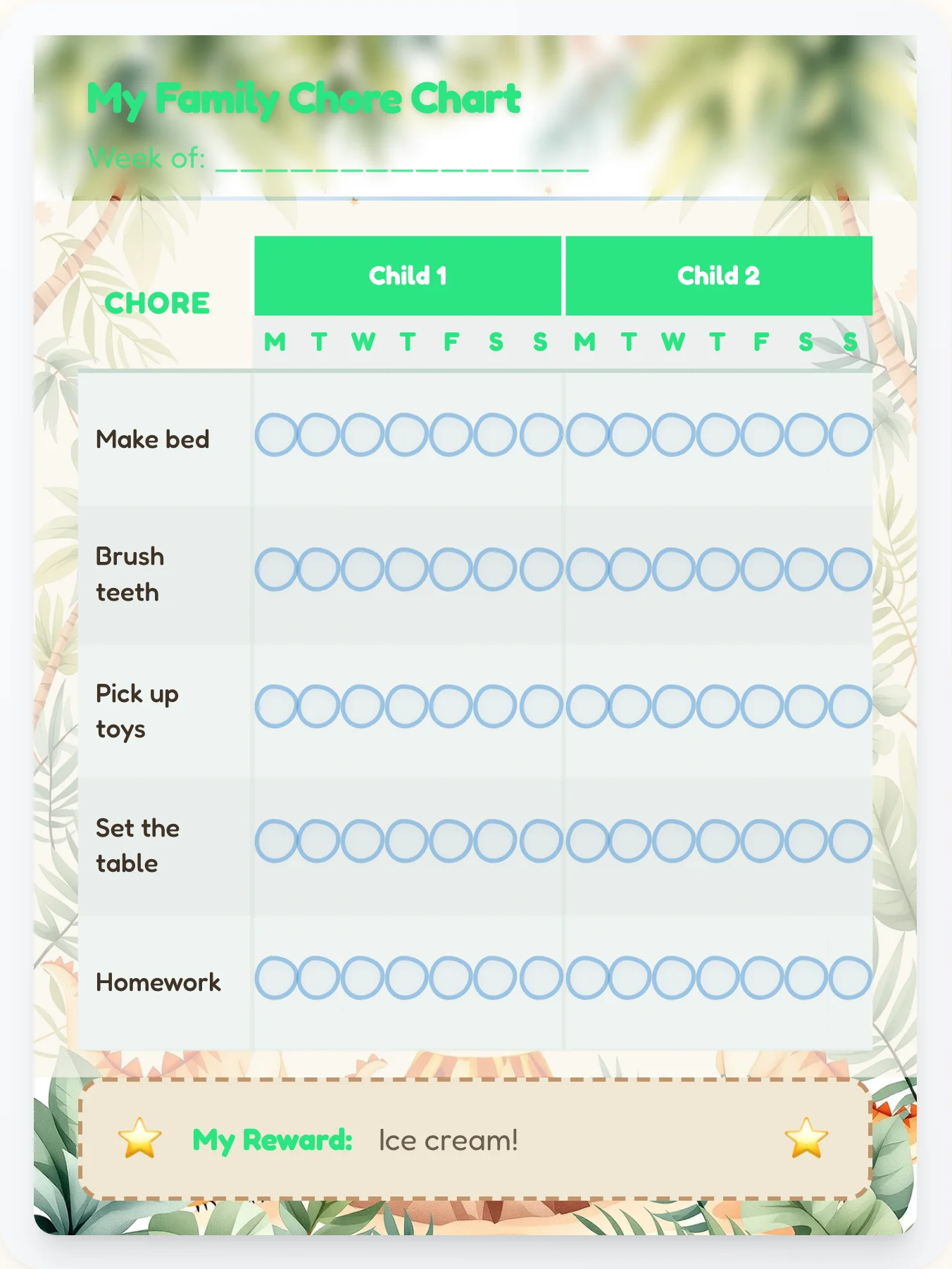Cheerful Dinosaur Team Chart - printable dinosaur chore chart