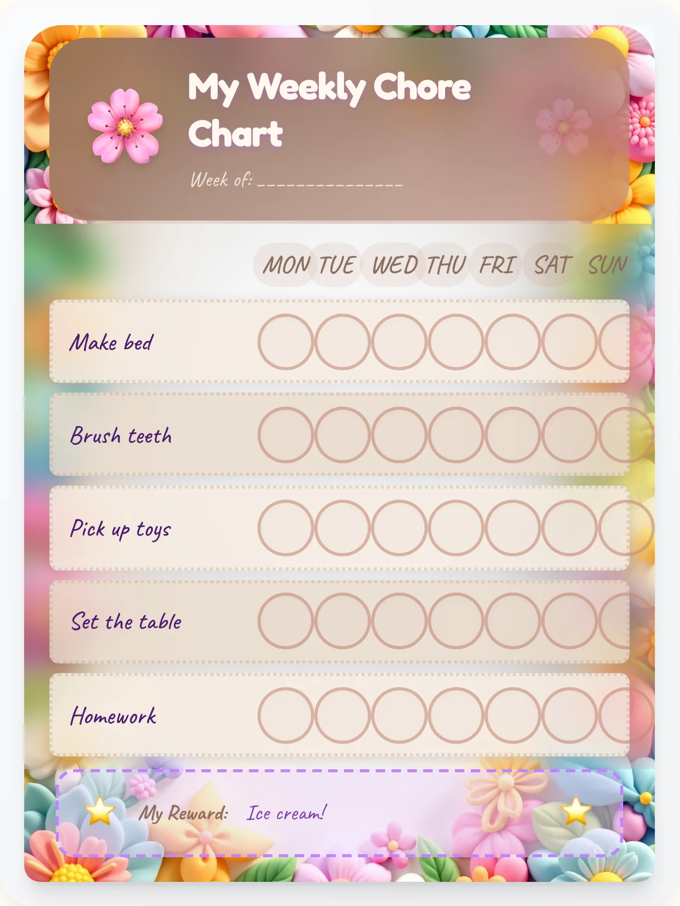 Victorian Pressed Flower Fairy — Free Printable Fairy Chore Chart - printable fairy chore chart
