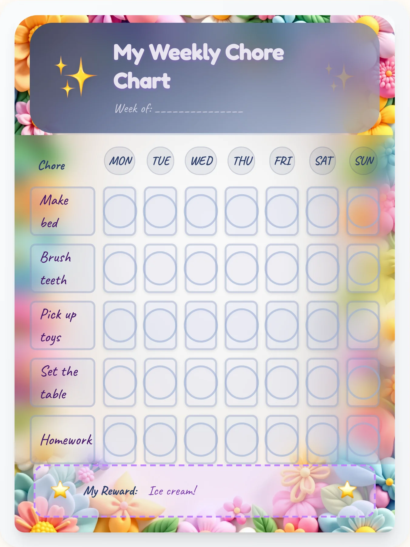 Celestial Moon Fairy — Free Printable Fairy Chore Chart - printable fairy chore chart