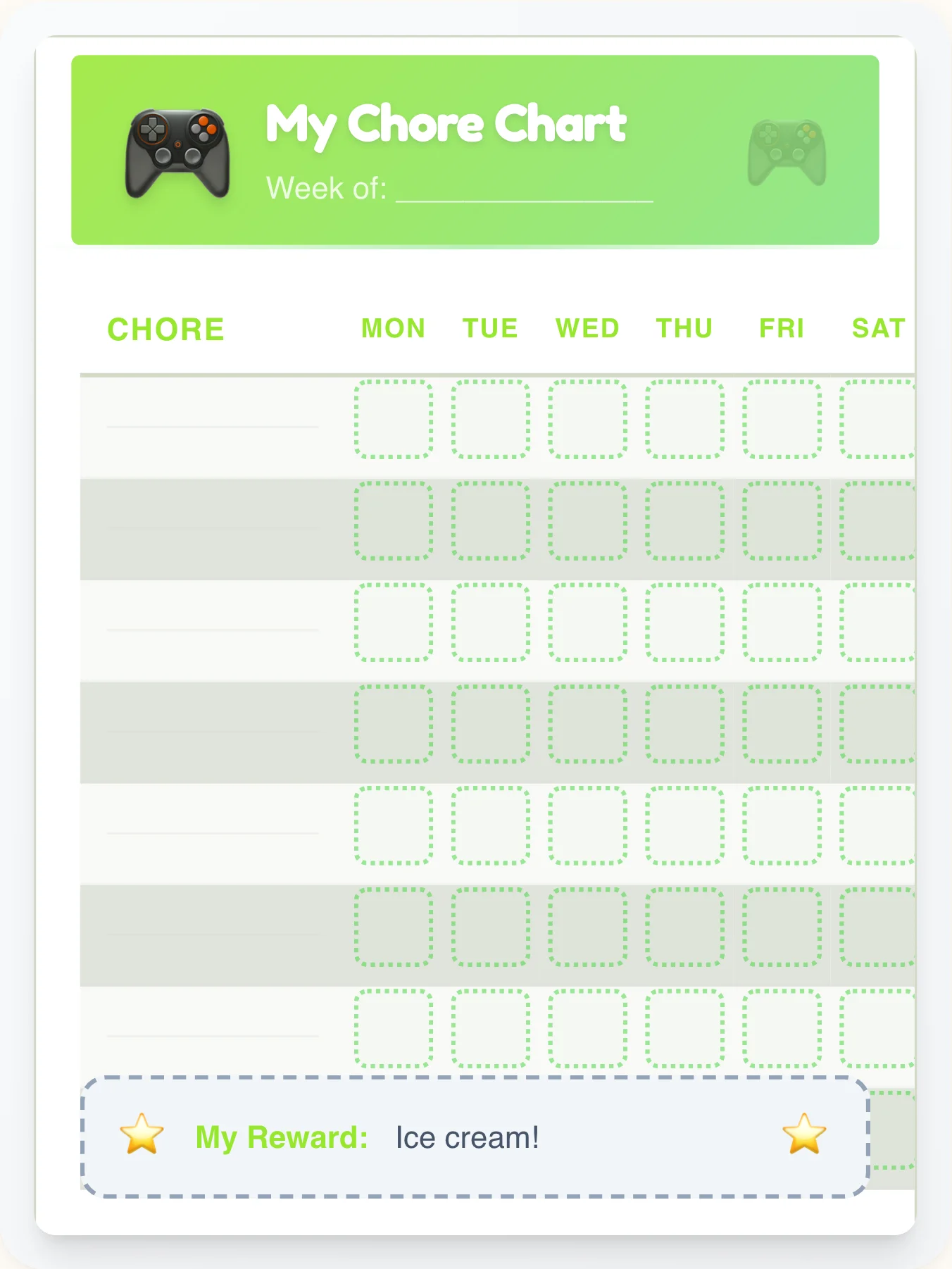 Playful Geeks Free Form - printable geeks chore chart