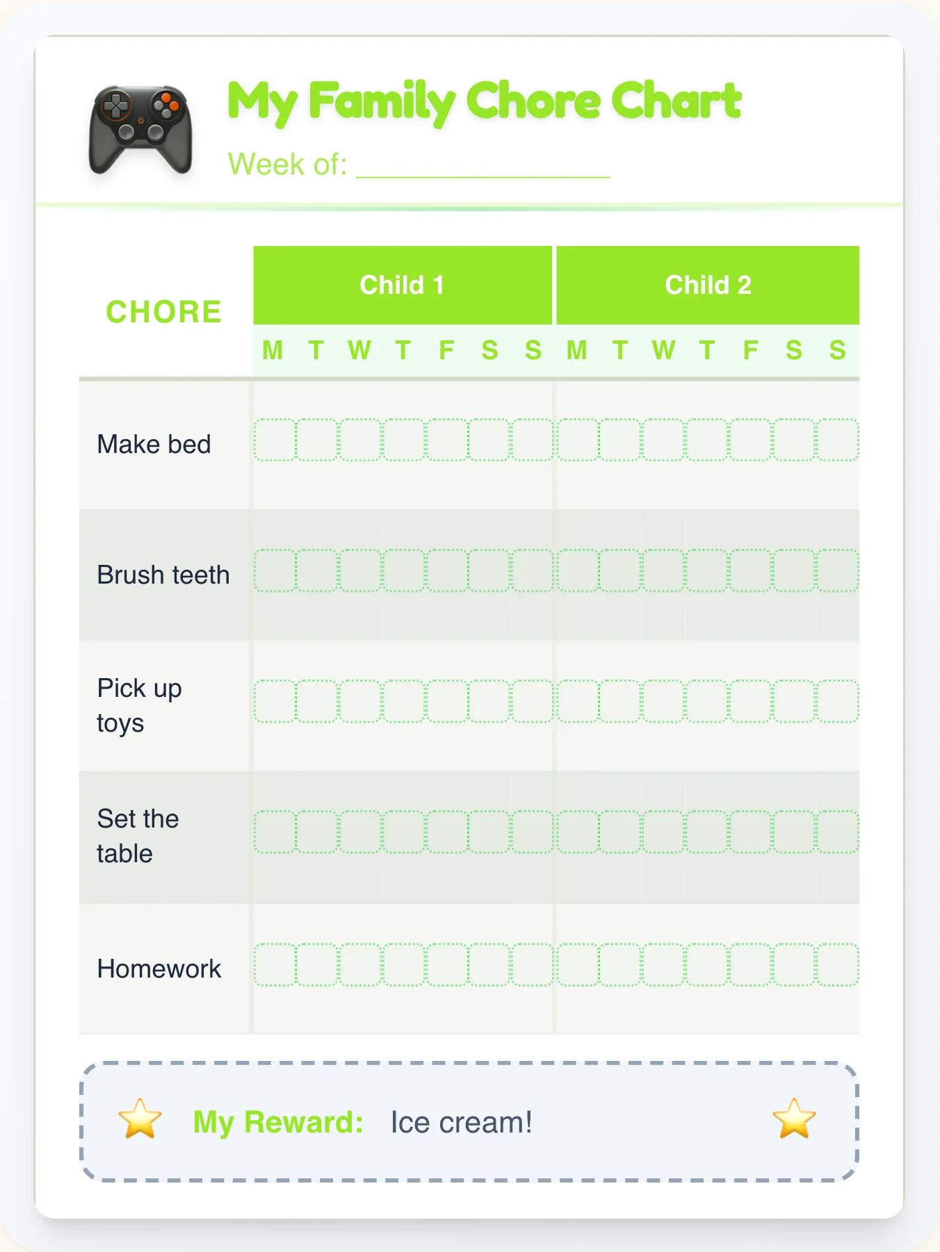 Playful Geeks Team Chart - printable geeks chore chart