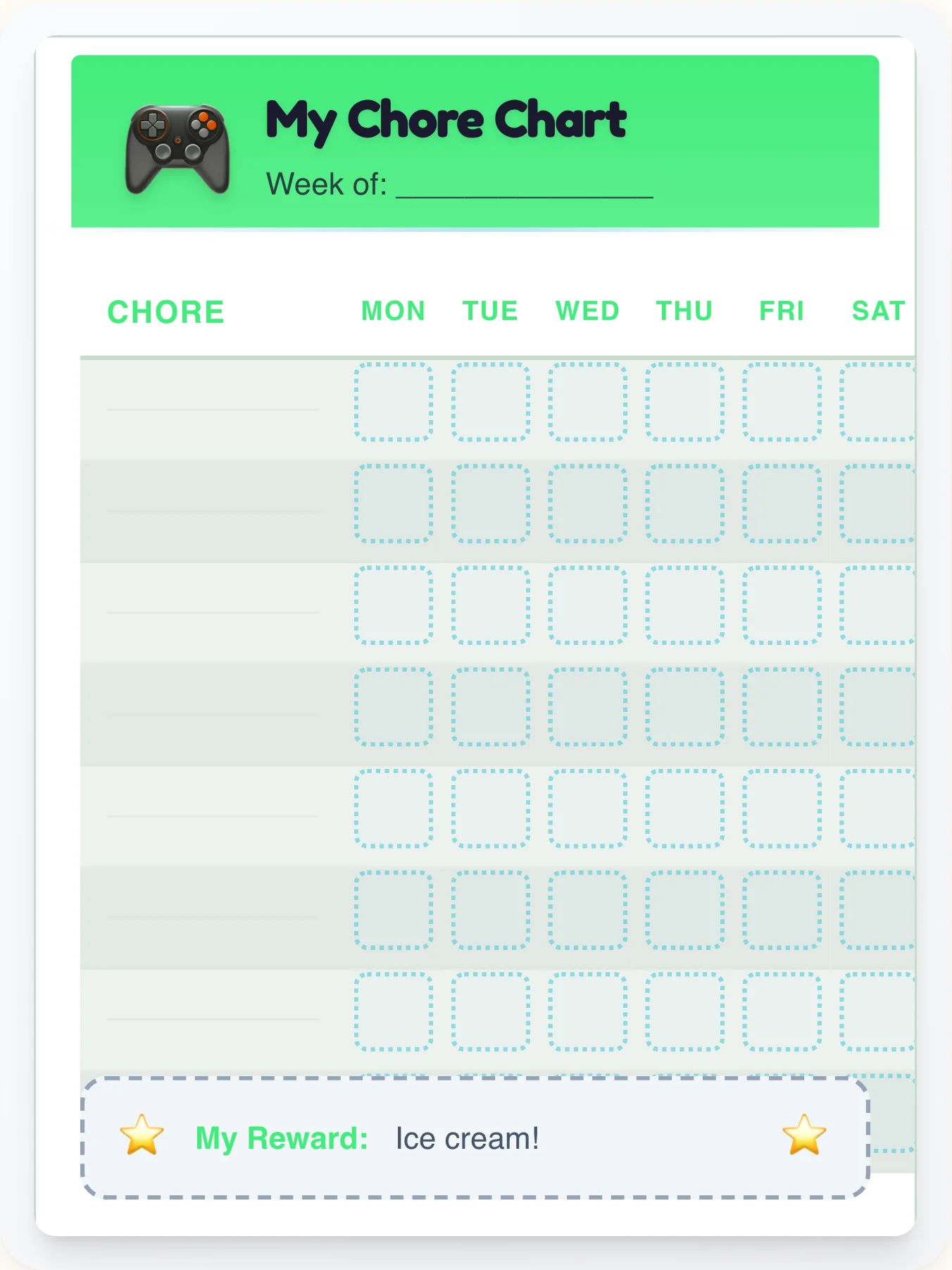Hazy Geeks Open Template - printable geeks chore chart