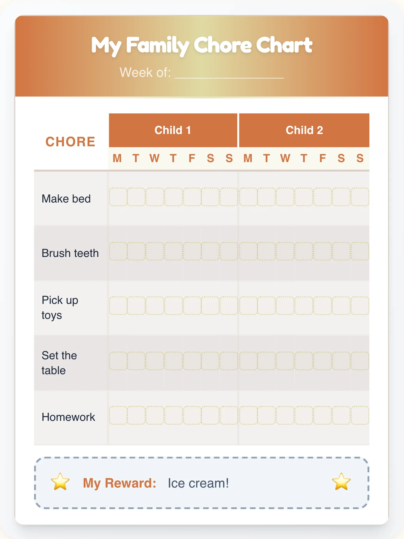 Dreamy Geeks Multi-Kid Tracker - printable geeks chore chart