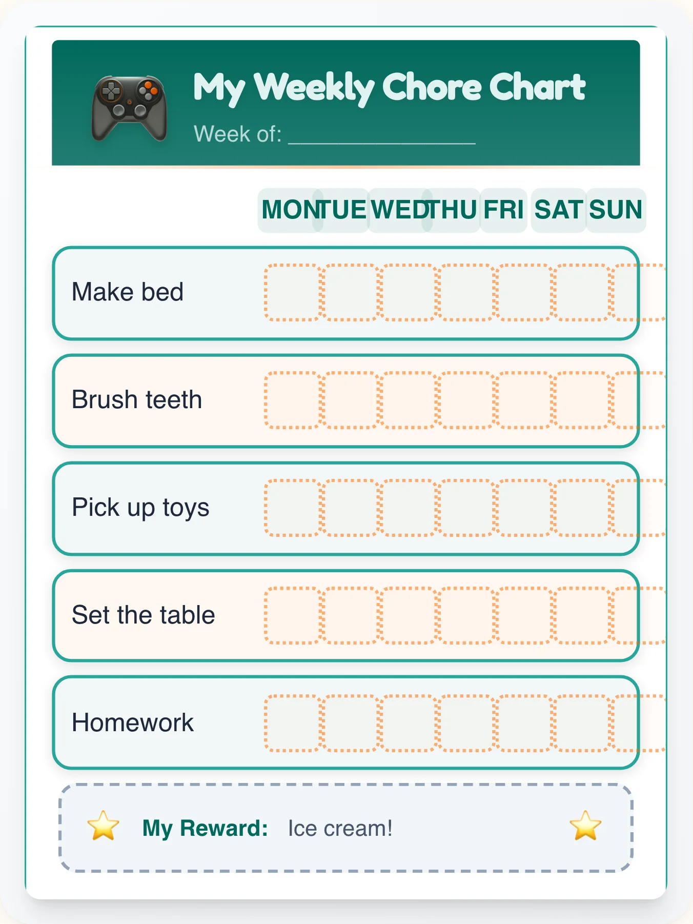 Retro Tech Stack Chore Chart - printable geeks chore chart