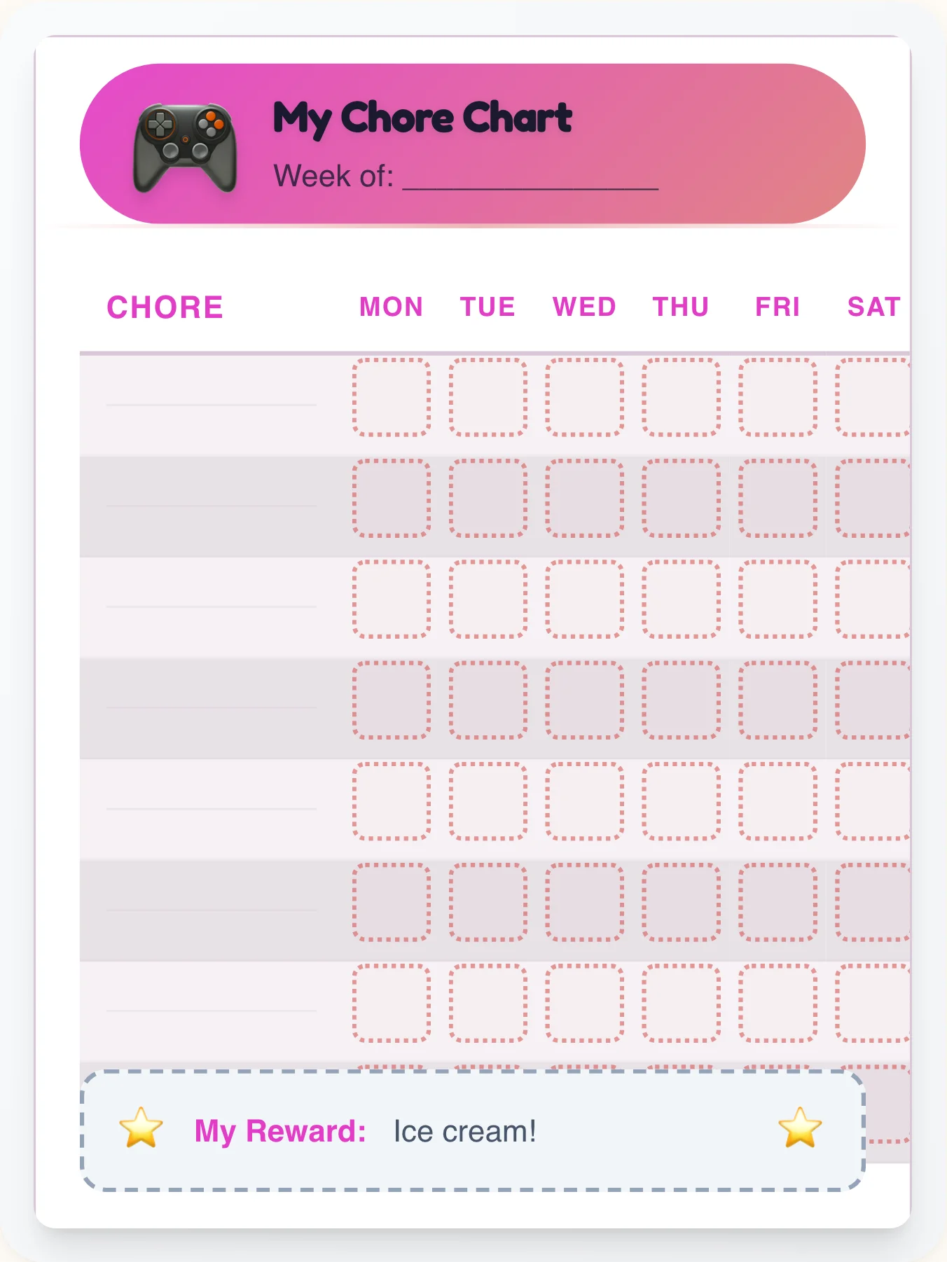 Airy Geeks Custom Chart - printable geeks chore chart