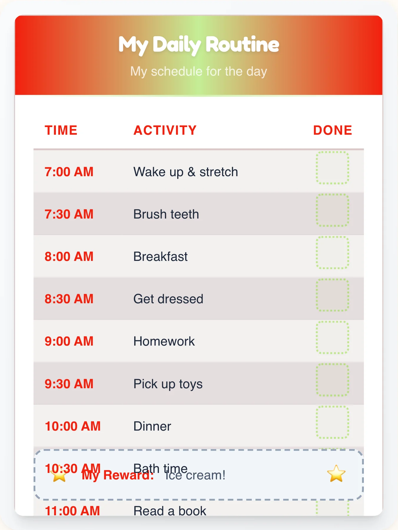 Bright Geeks Routine Board — Free Printable Routine Schedule Template - printable geeks chore chart