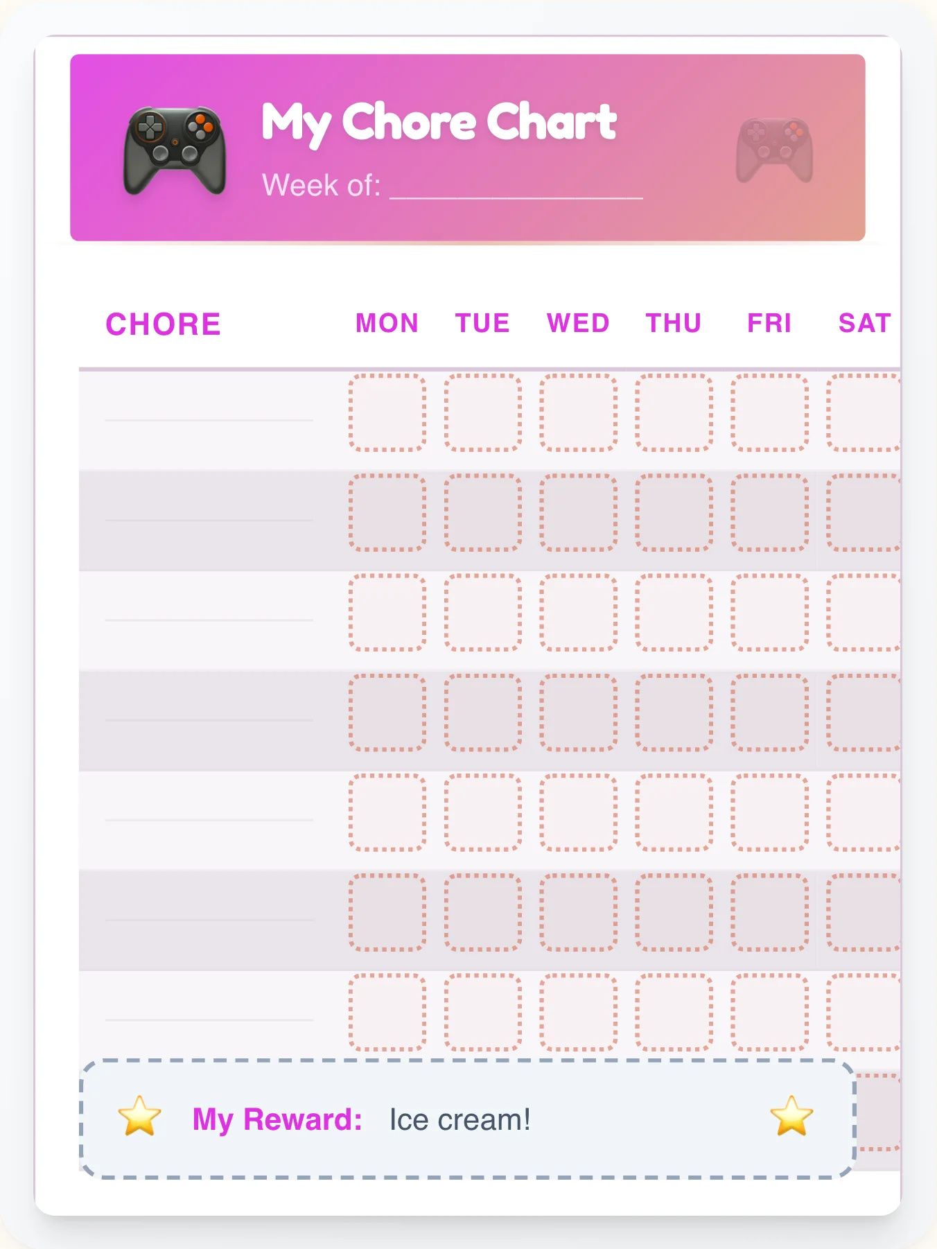Whimsical Geeks DIY Chart - printable geeks chore chart