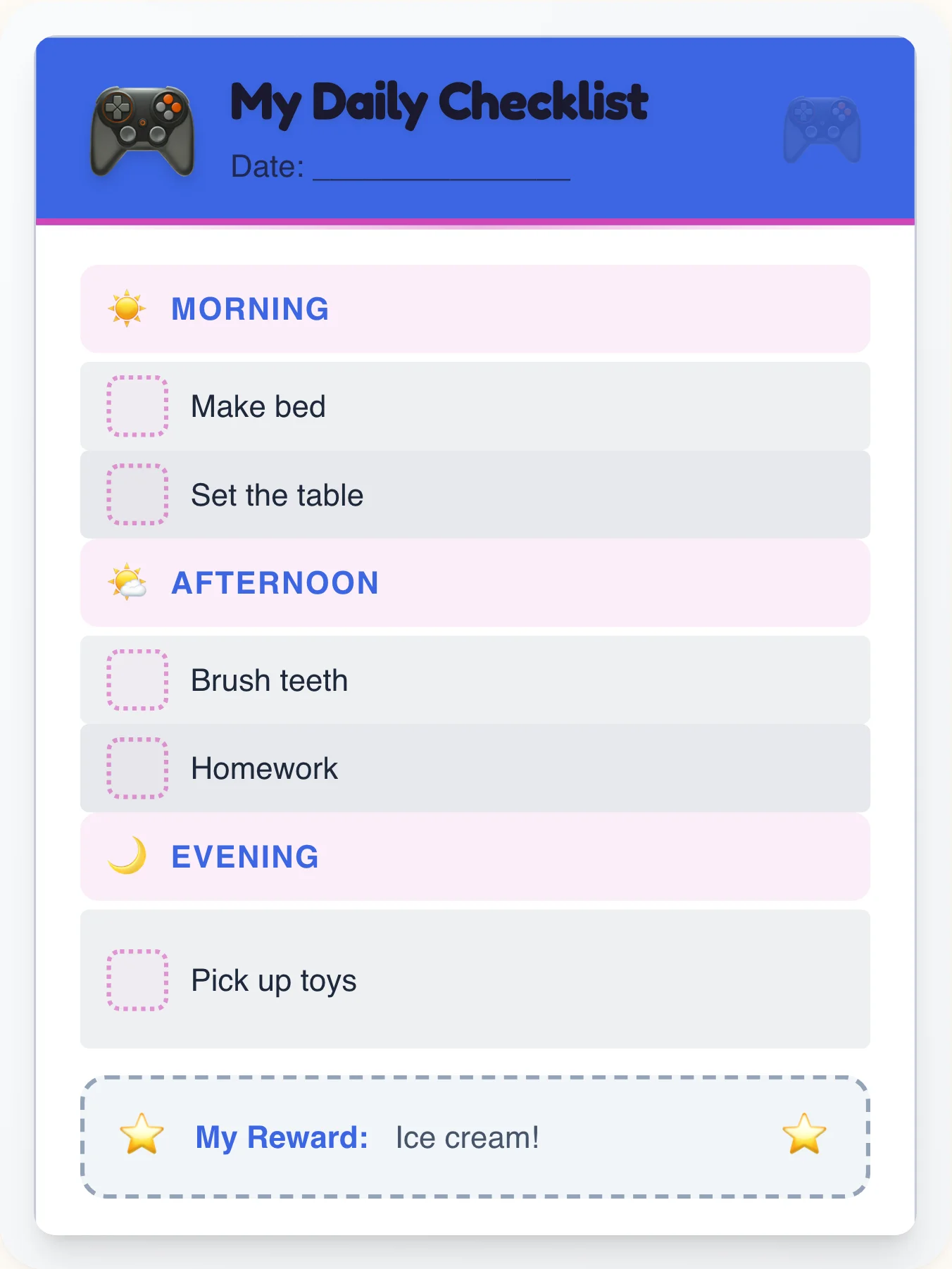 Mellow Geeks Daily Planner - printable geeks chore chart