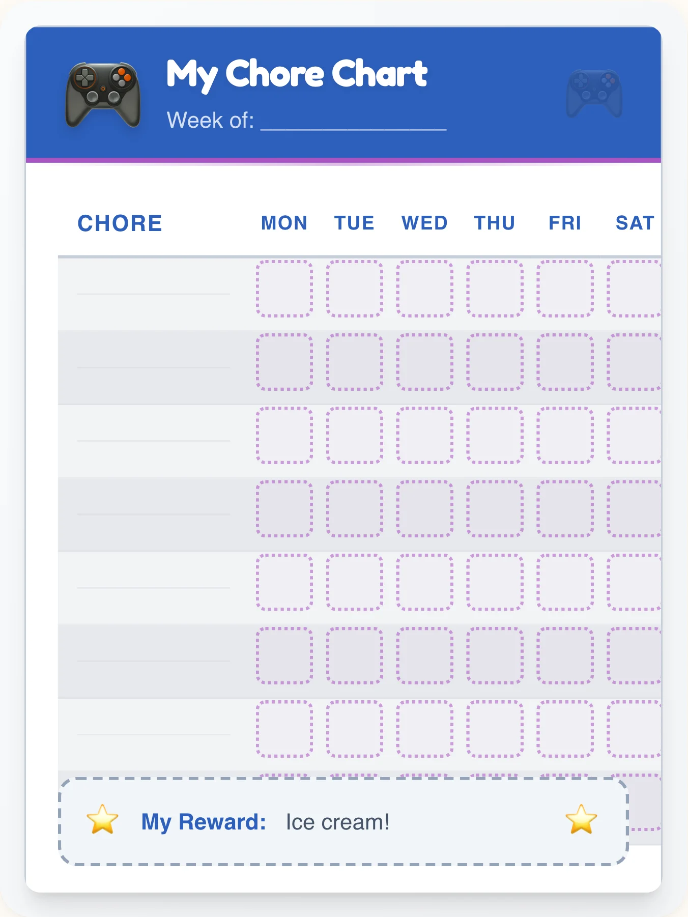 Luminous Geeks Open Template - printable geeks chore chart