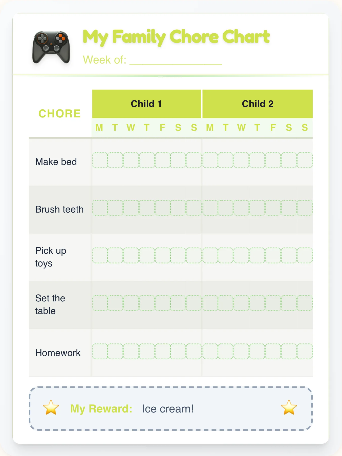 Misty Geeks Group Planner - printable geeks chore chart
