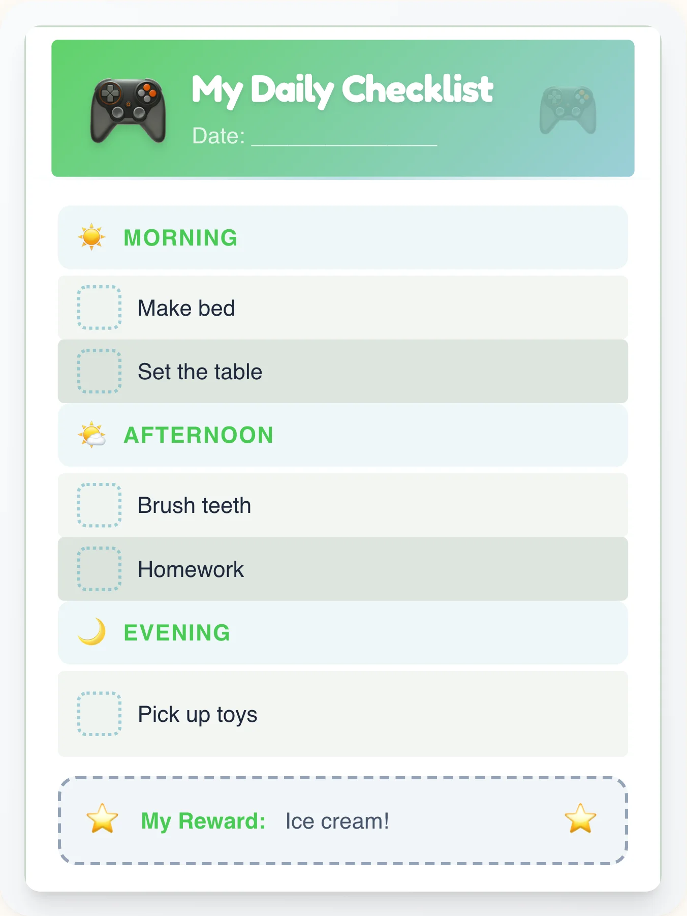 Vivid Geeks Daily Planner - printable geeks chore chart
