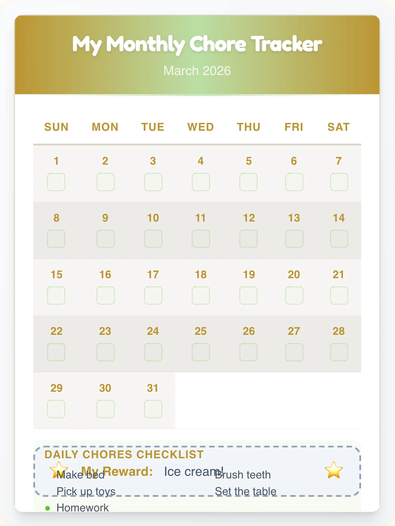 Happy Geeks Calendar Chart - printable geeks chore chart