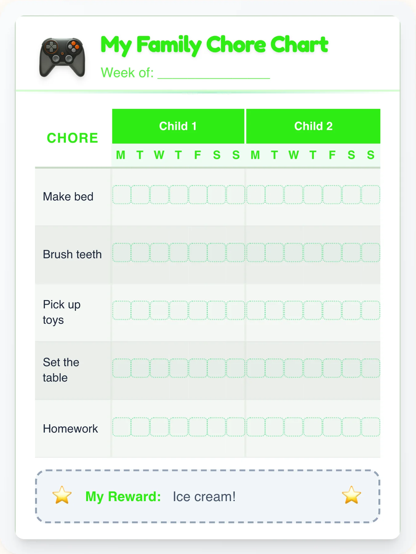 Tender Geeks Group Planner - printable geeks chore chart