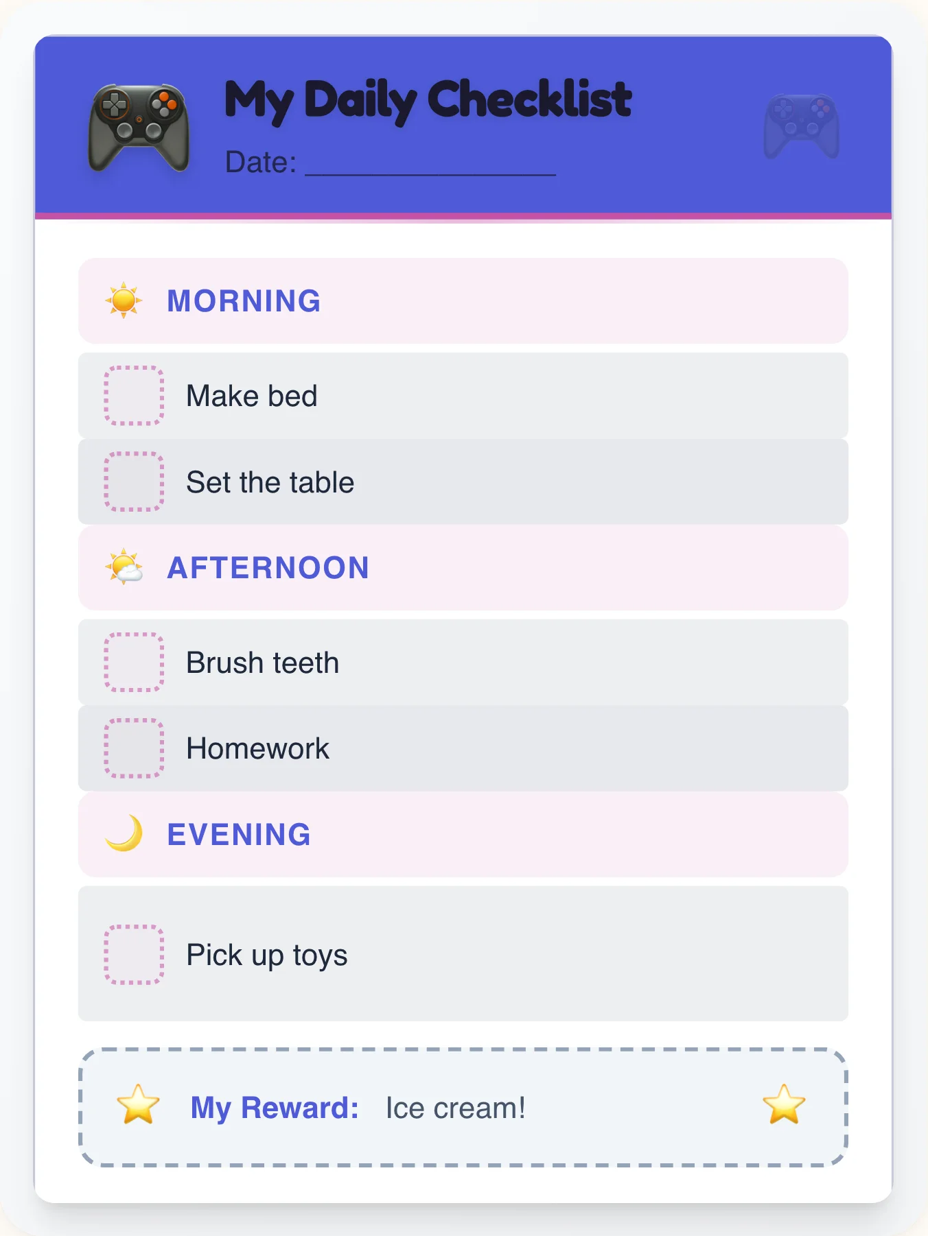 Natural Geeks Day Tracker - printable geeks chore chart