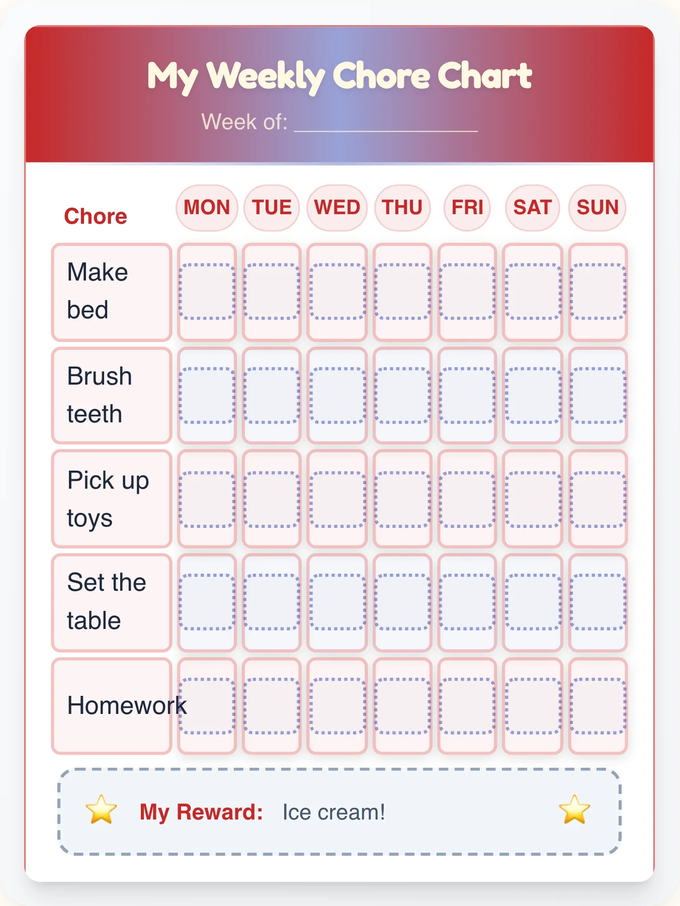 8-Bit Quest Chore Chart - printable geeks chore chart