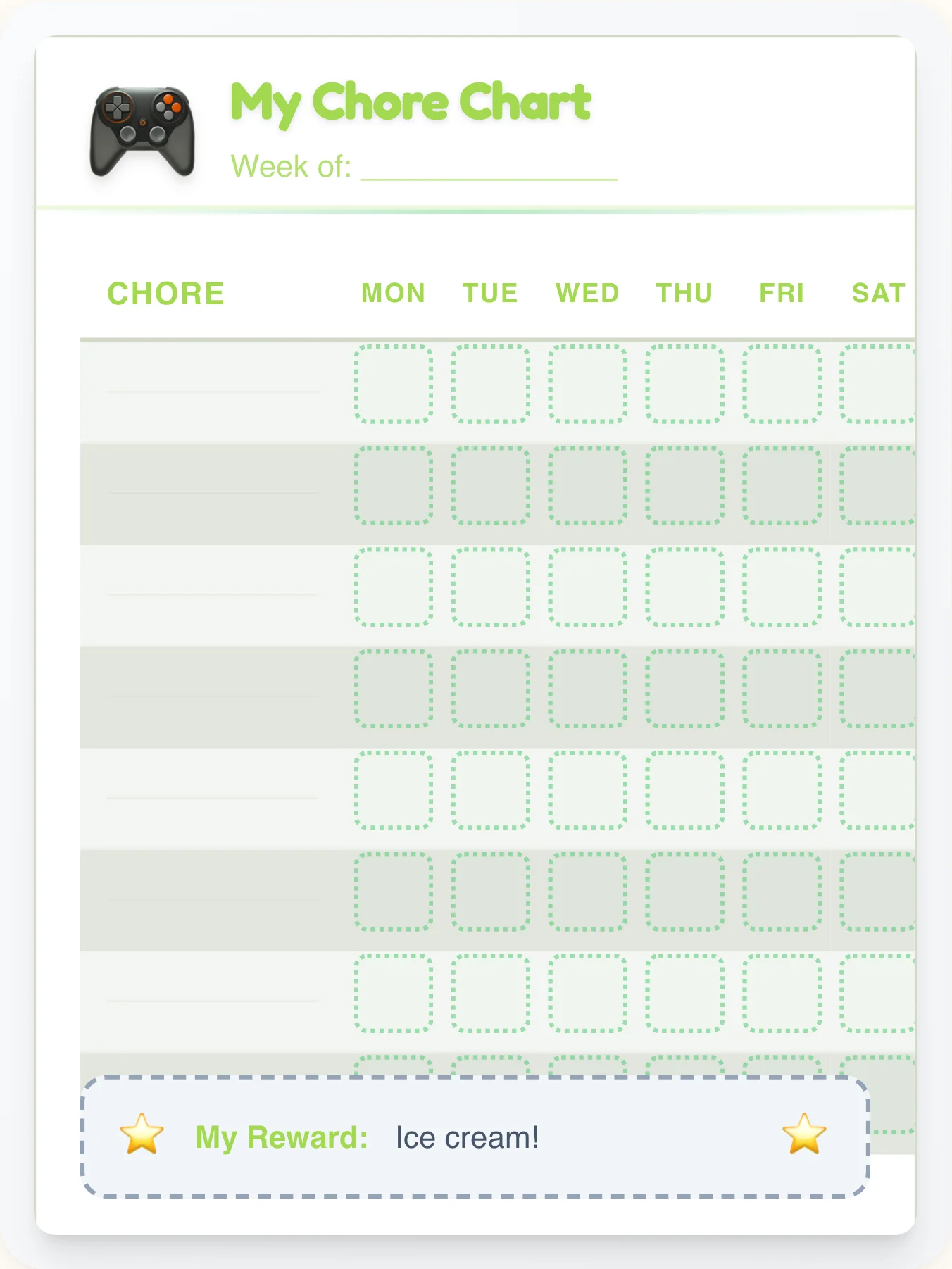 Playful Geeks Open Template - printable geeks chore chart