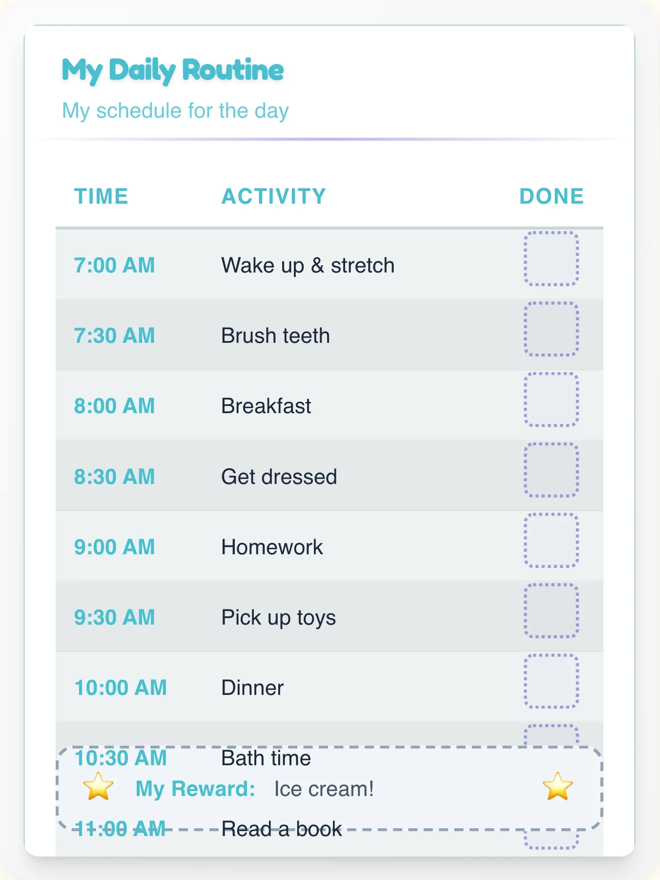 Harmony Geeks Schedule Chart — Free Printable Routine Schedule Template - printable geeks chore chart