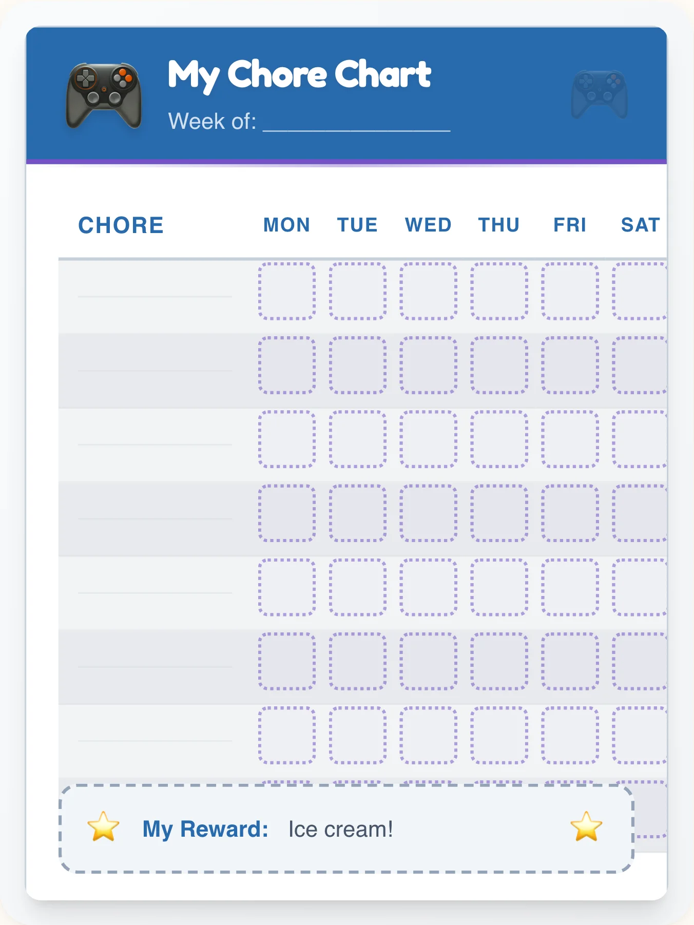 Kind Geeks Open Template - printable geeks chore chart