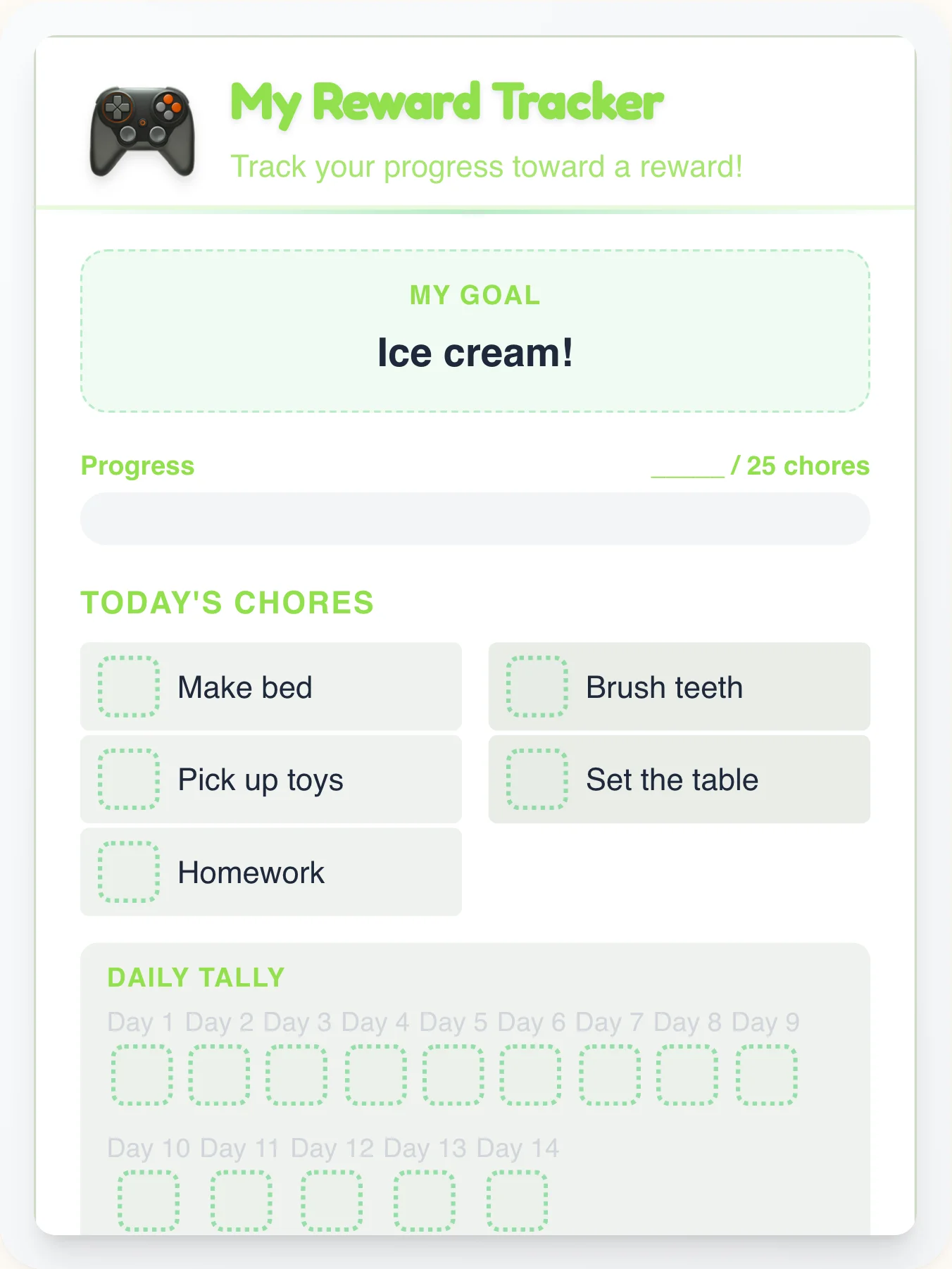 Quiet Geeks Achievement Board - printable geeks chore chart