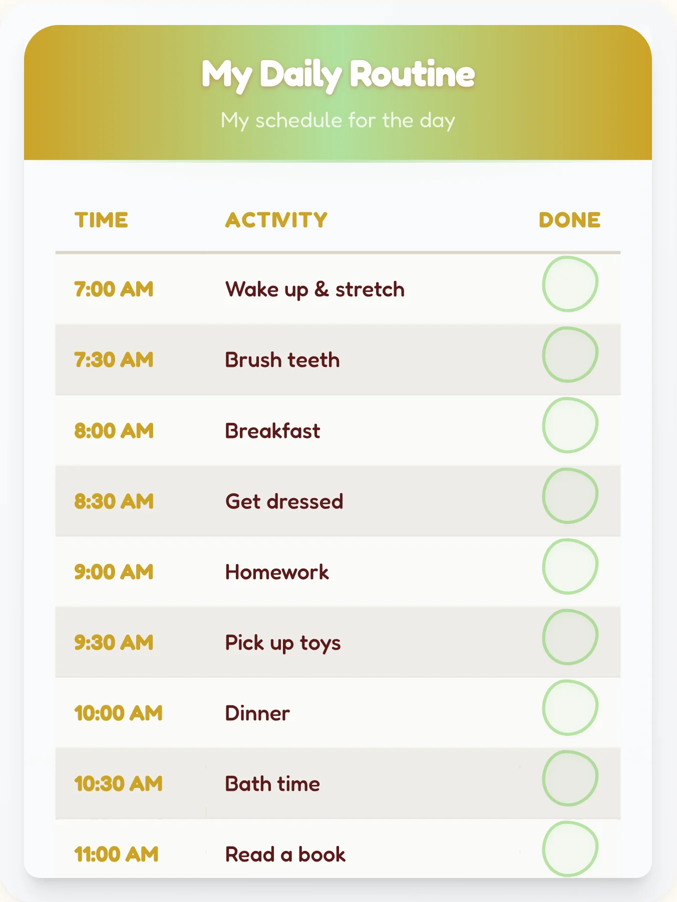 Happy Holiday Time Planner - printable holiday chore chart