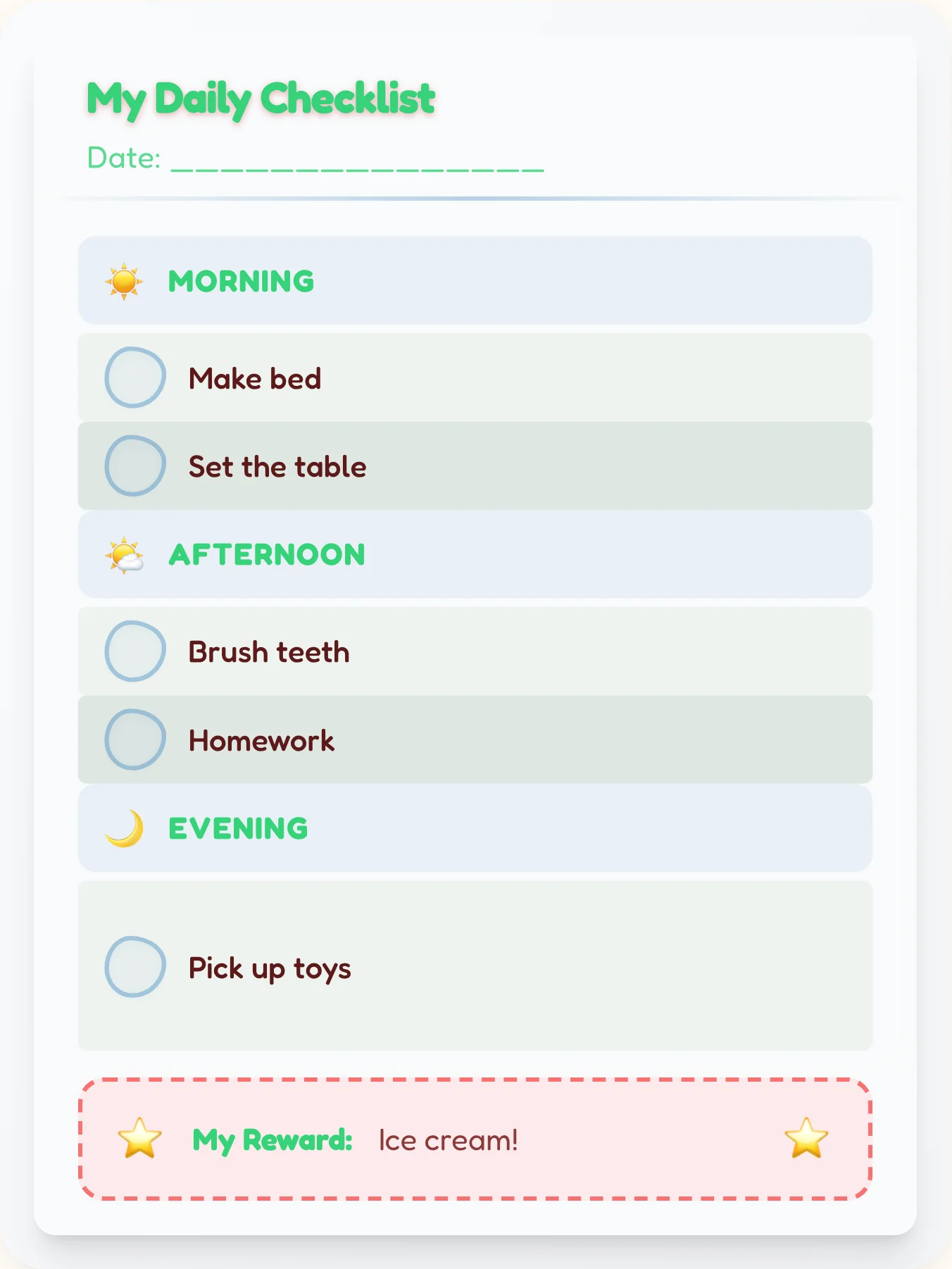 Cheerful Holiday Day Tracker - printable holiday chore chart