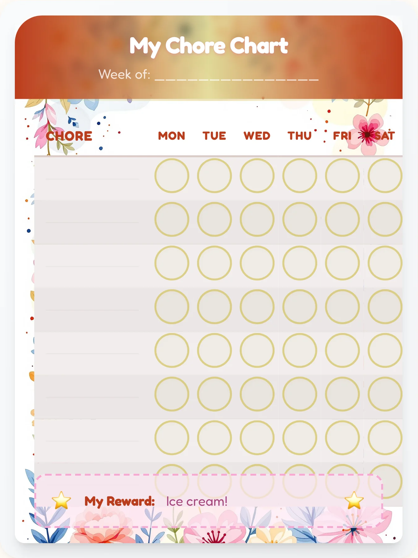 Cozy Kawaii DIY Chart - printable kawaii chore chart