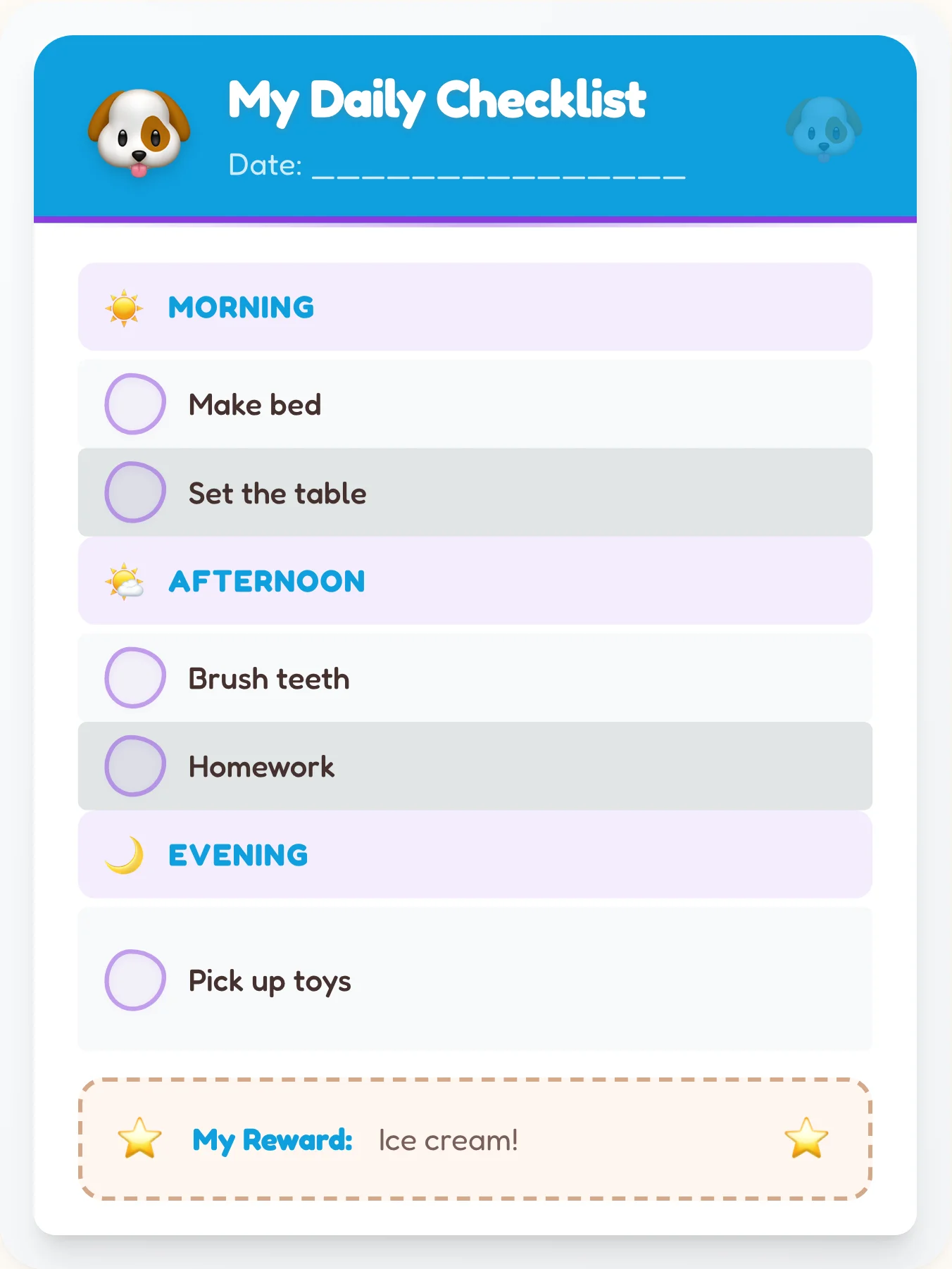 Inspiring Pets Daily Log - printable pets chore chart