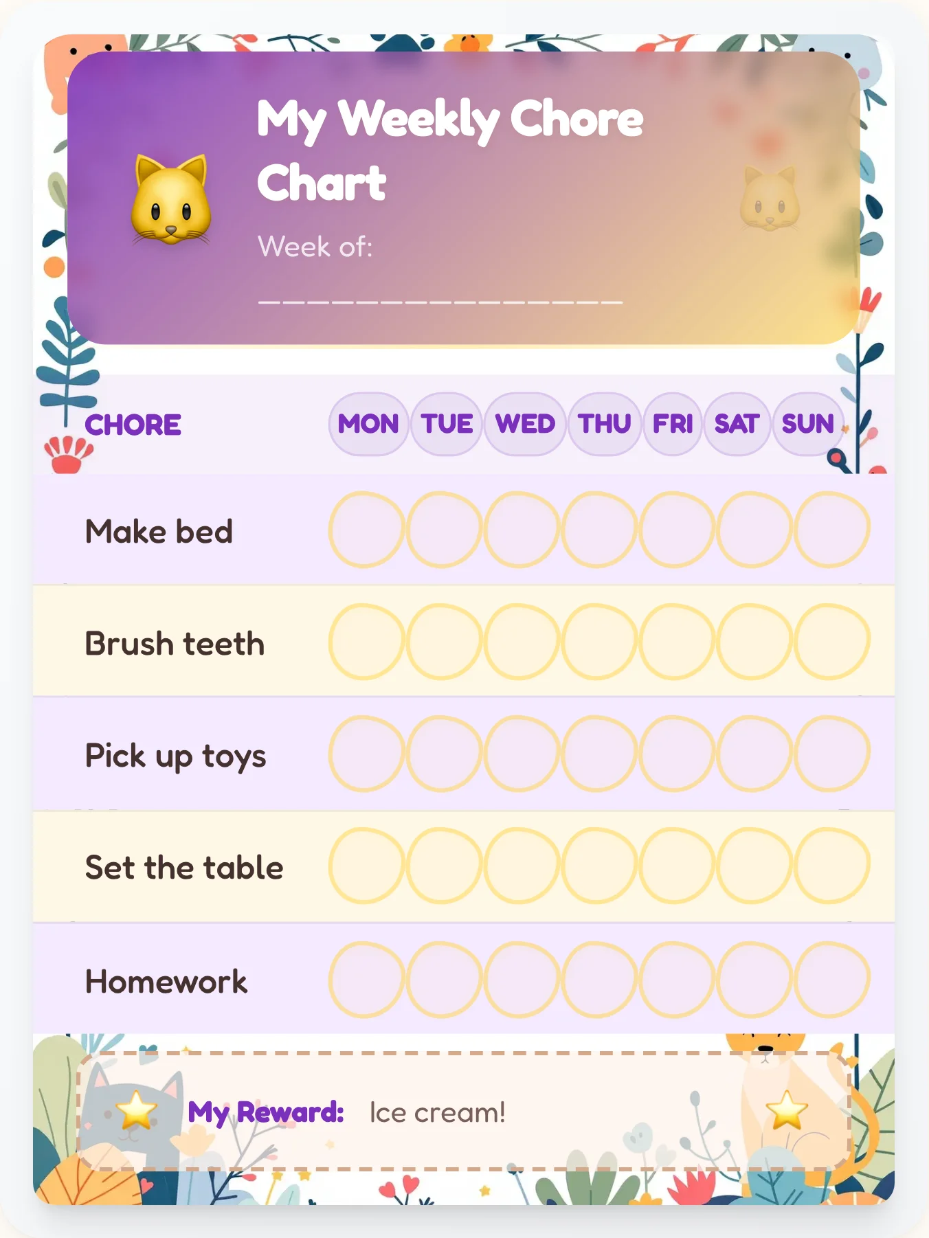 Geo Paws Chore Chart — Free Printable Memphis-Style Pet Template - printable pets chore chart