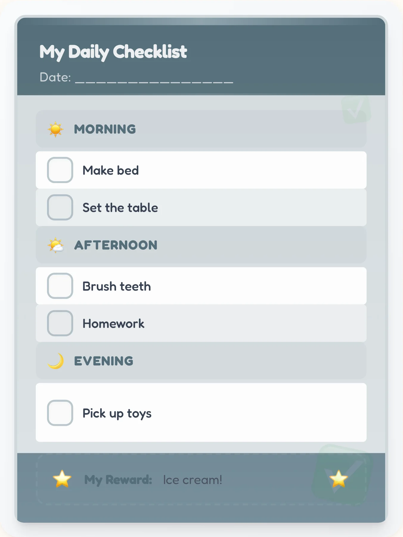 Pewter Neutral Daily Planner - printable professional chore chart