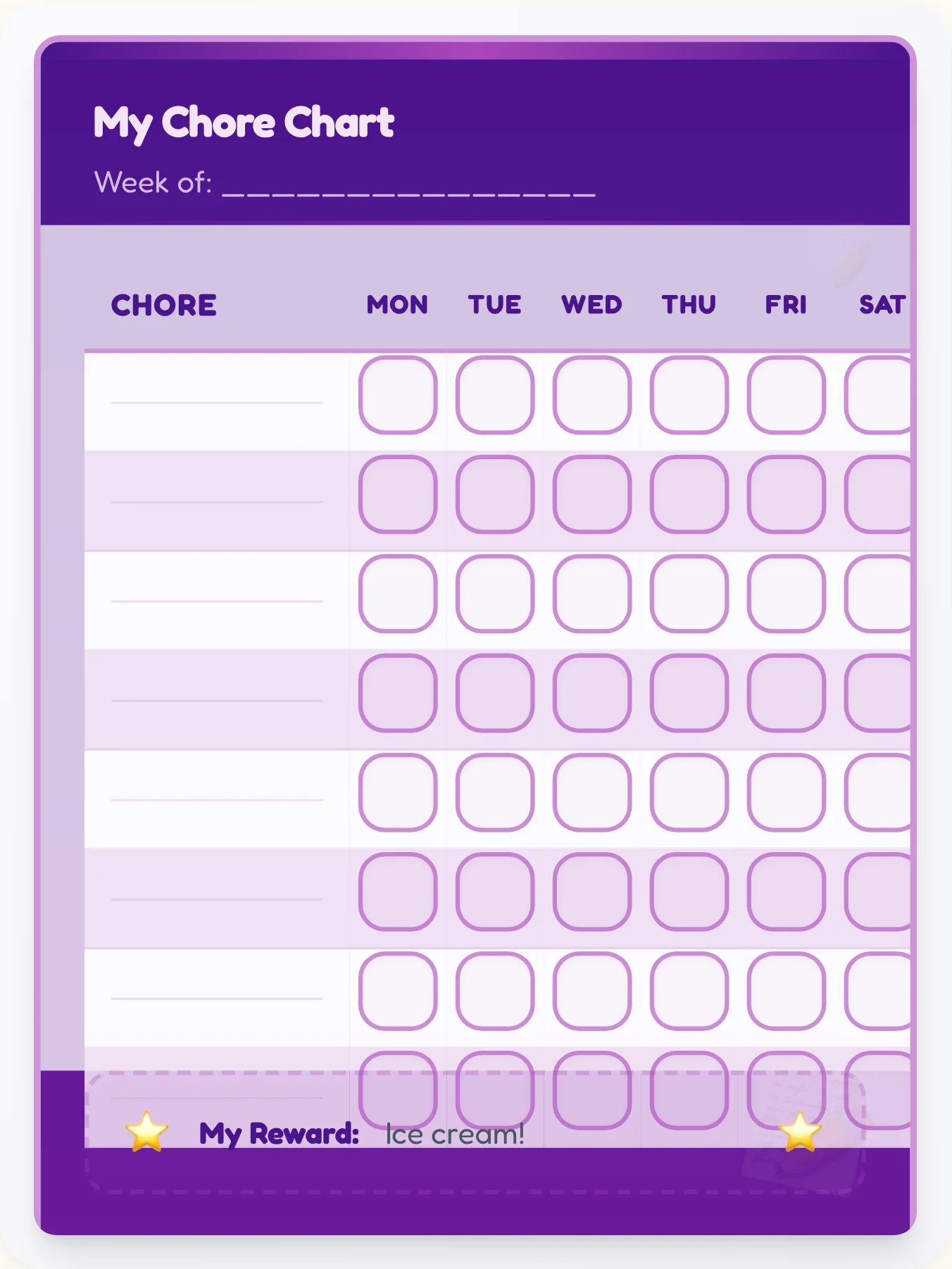 Plum Custom Office Template - printable professional chore chart