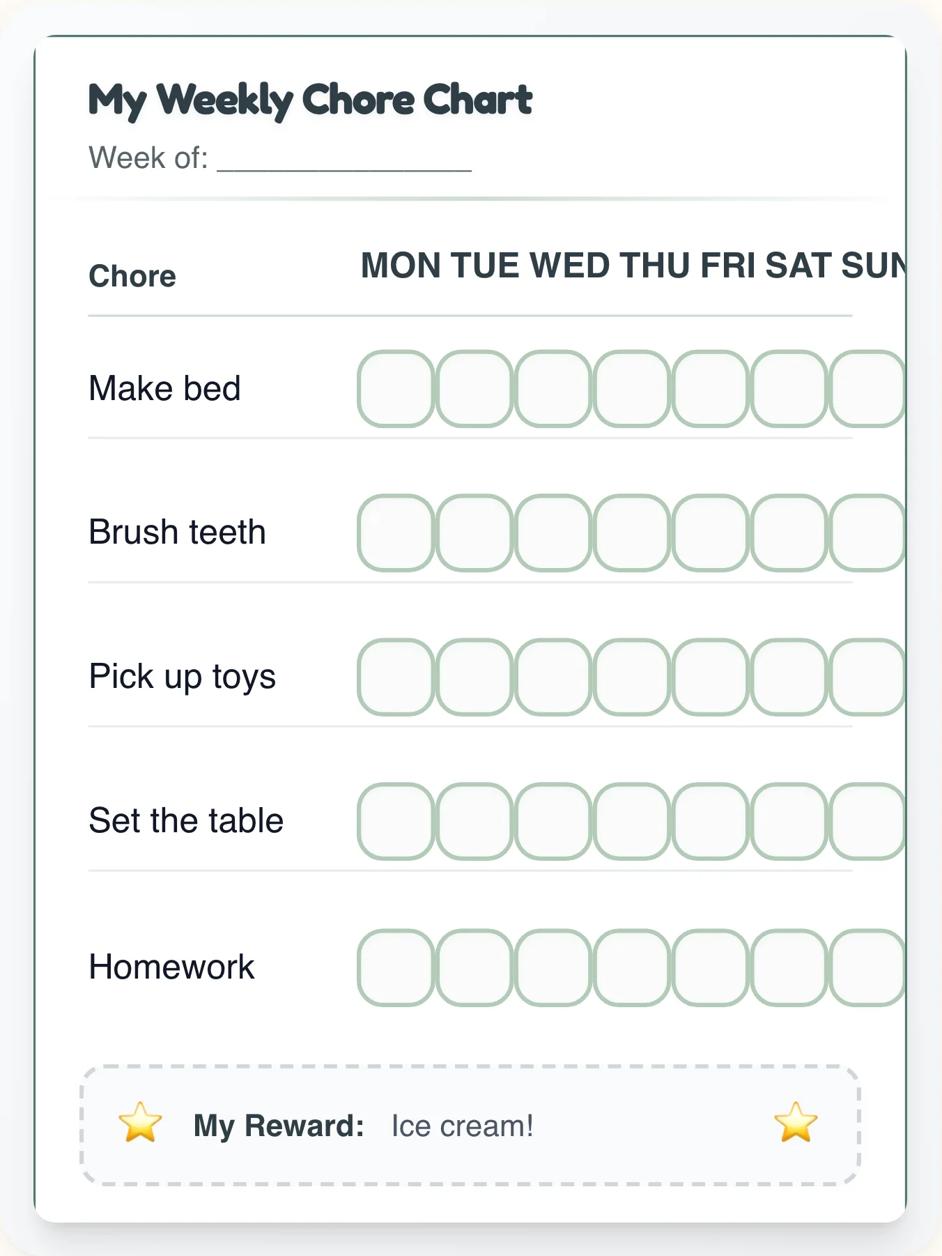 Boardroom Chalkboard Chore Chart - printable professional chore chart