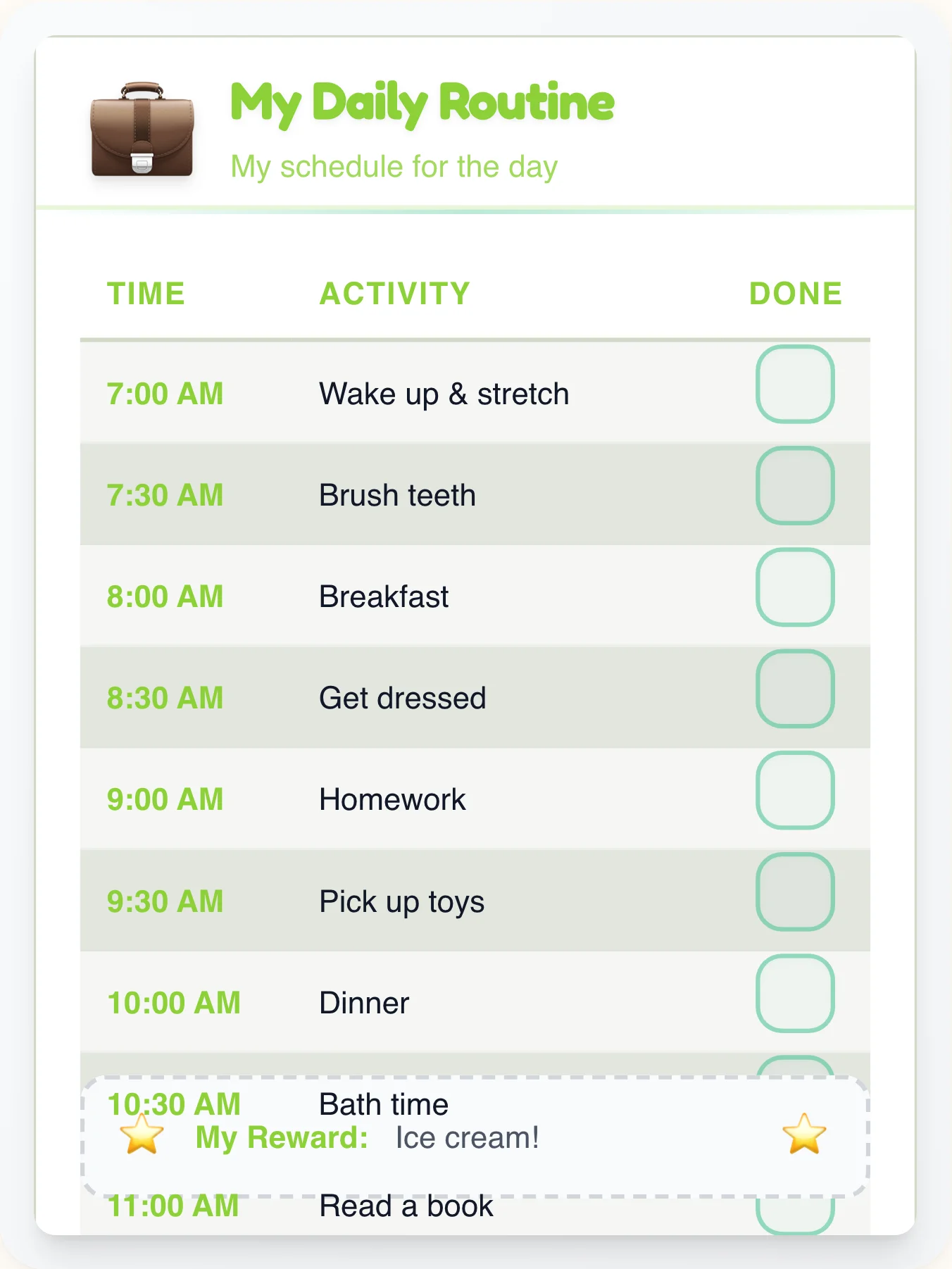Playful Professional Daily Routine - printable professional chore chart