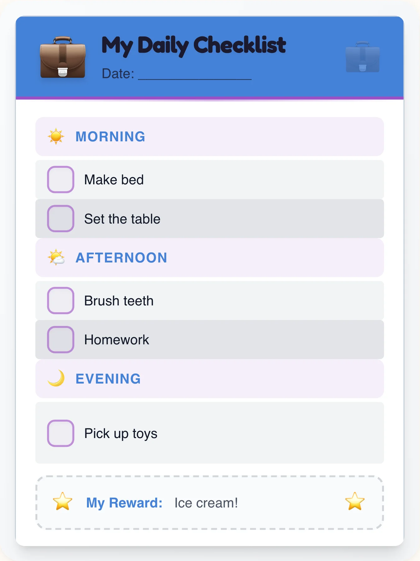 Kind Professional To-Do Chart - printable professional chore chart