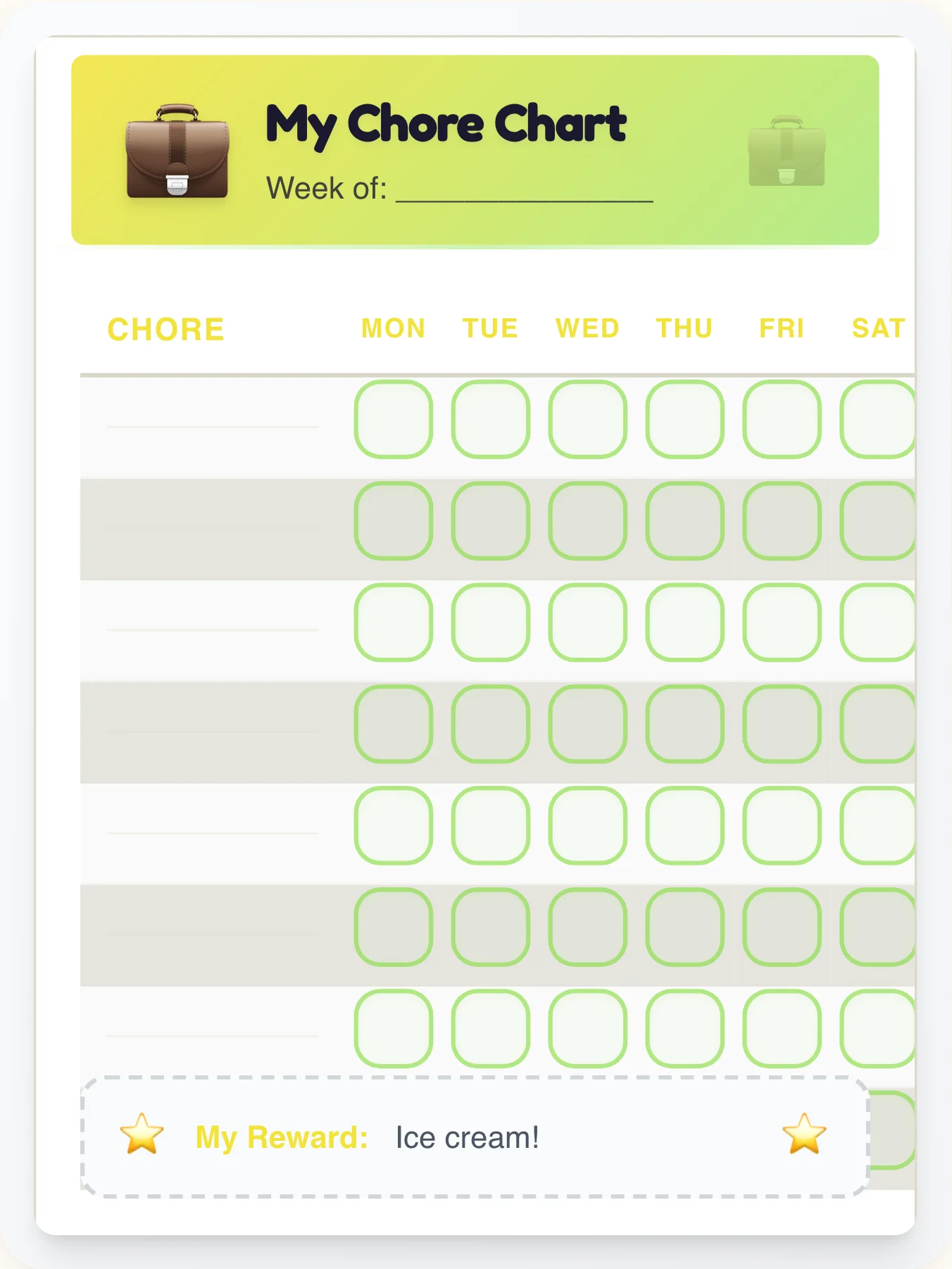 Jolly Professional Custom Chart - printable professional chore chart