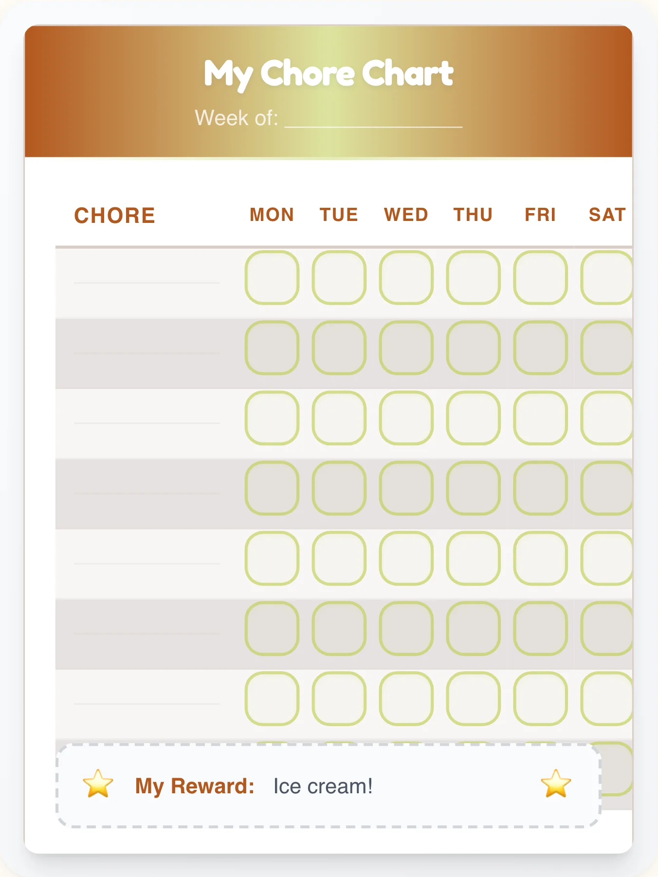 Dreamy Professional DIY Chart - printable professional chore chart