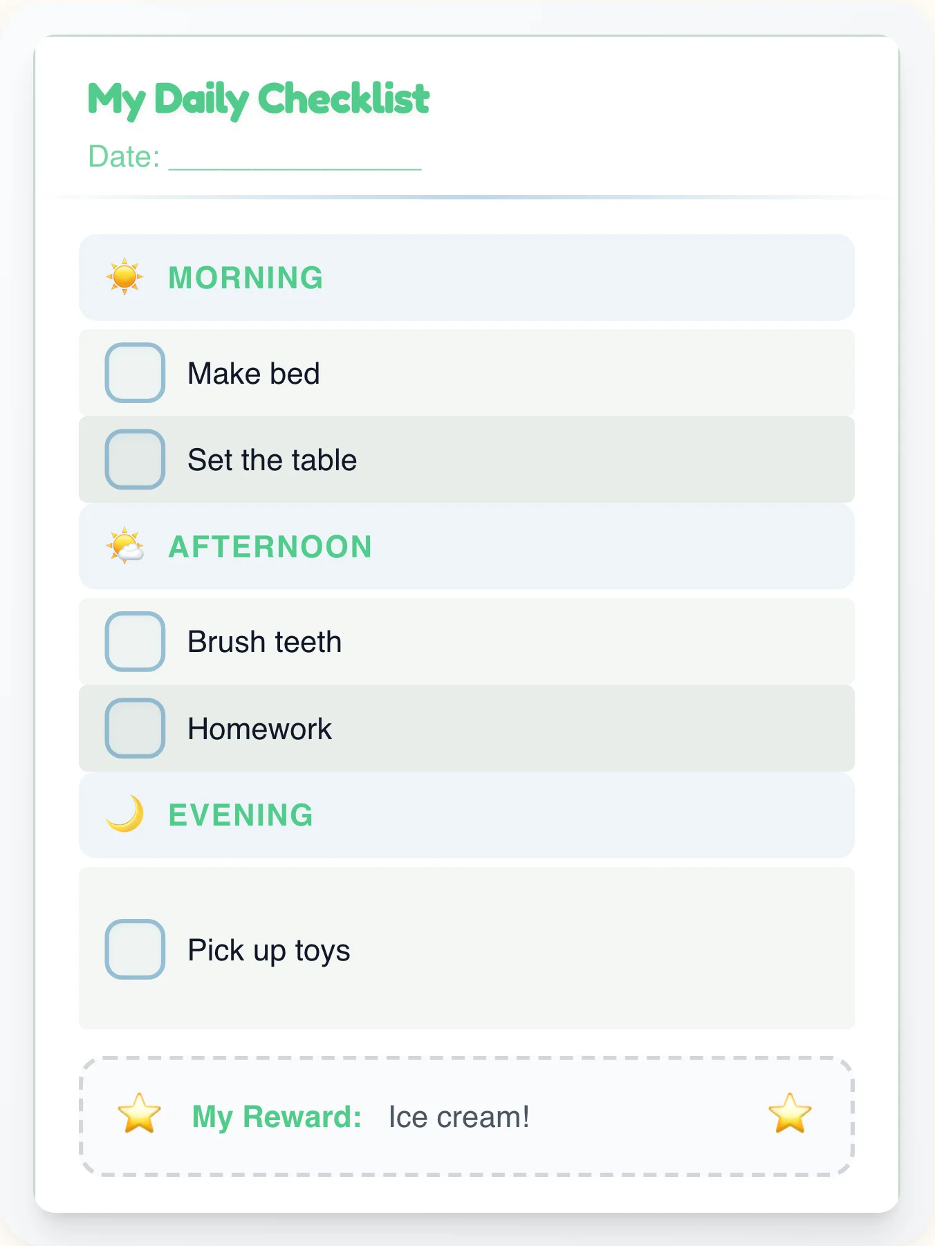 Cheerful Professional Checklist - printable professional chore chart